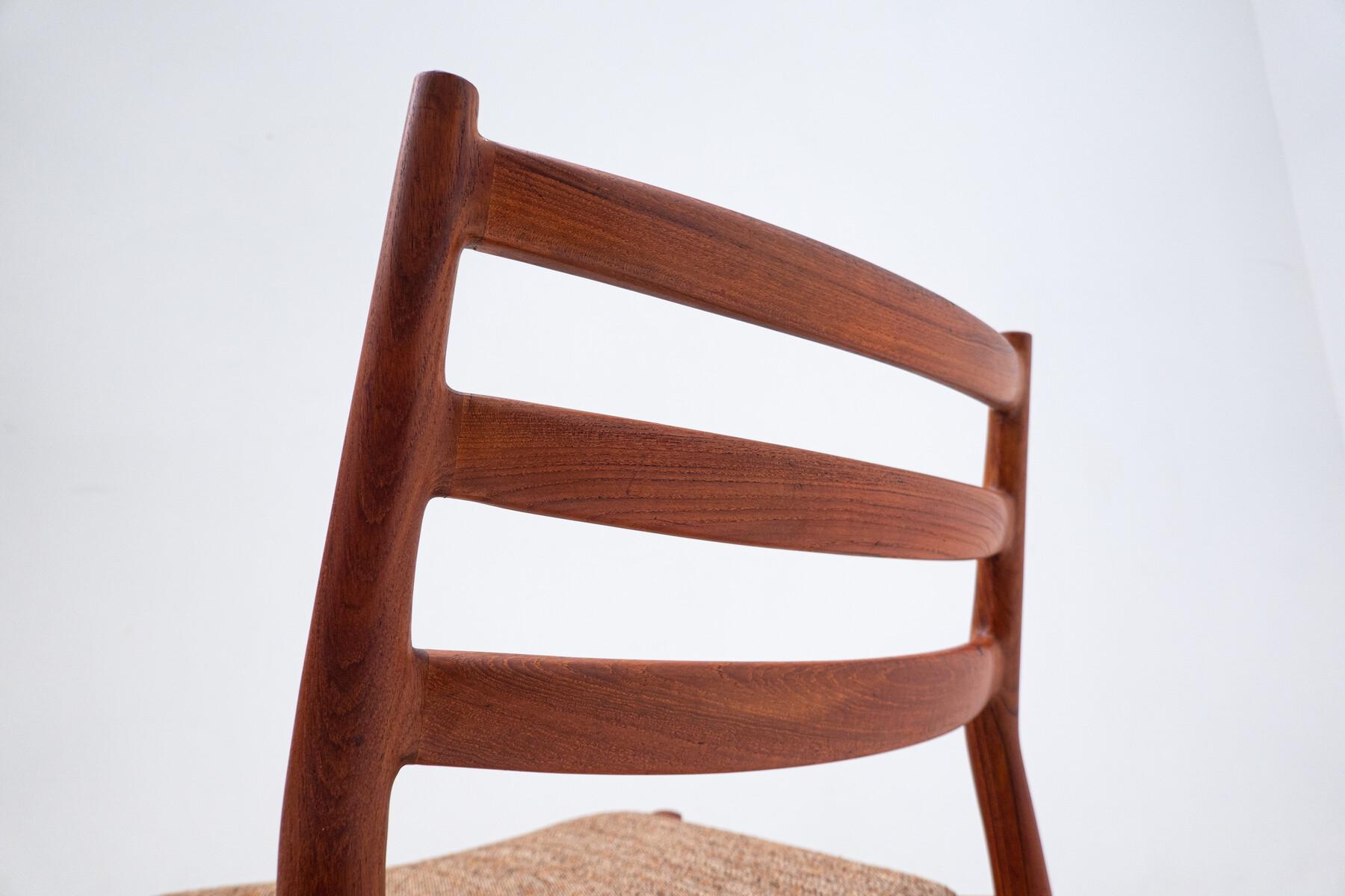 Danish Set of 6 Mid-Century Scandinavian Wooden Chairs, 1960s For Sale