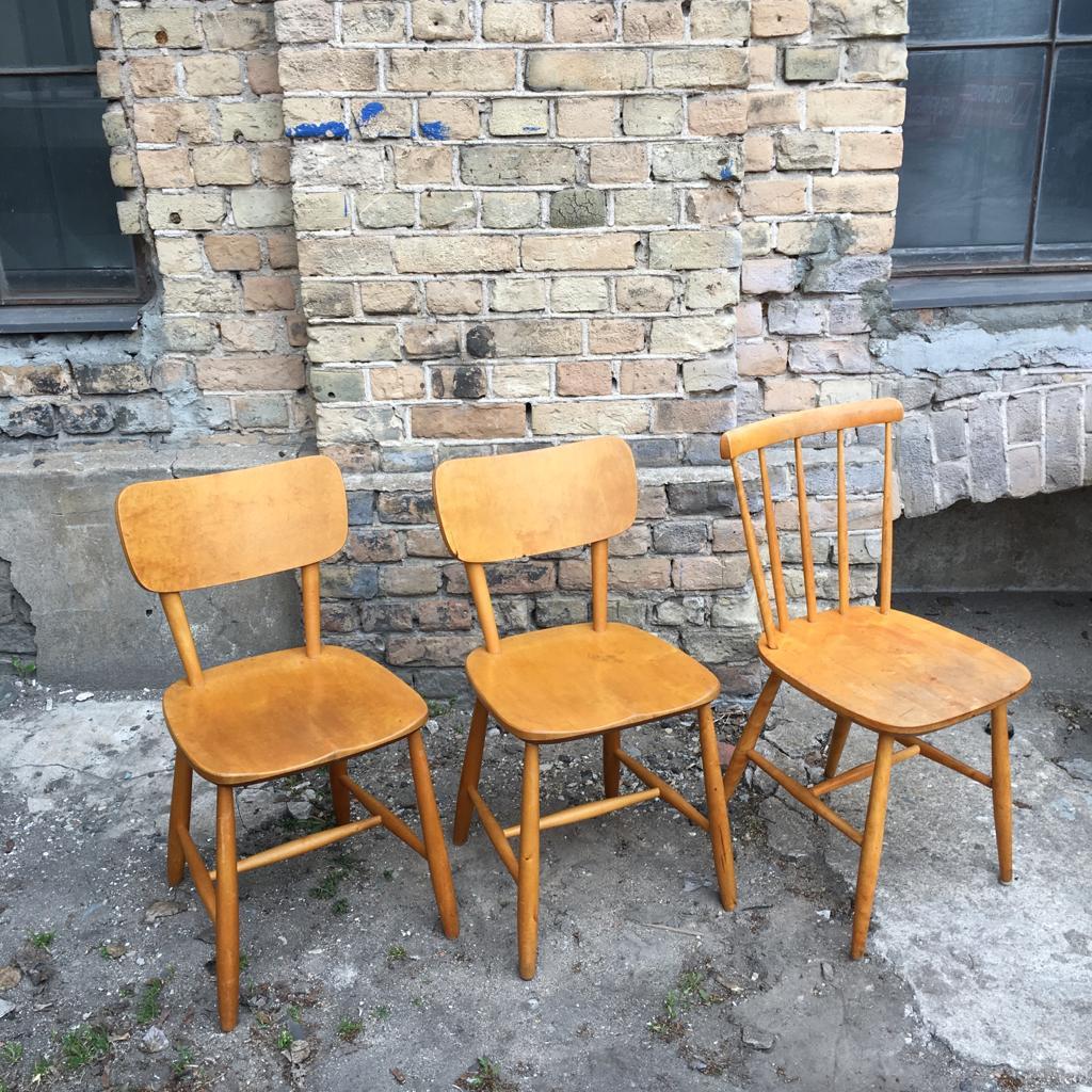 Set of 6 Midcentury Swedish Beech Wood Dining Chairs For Sale 4