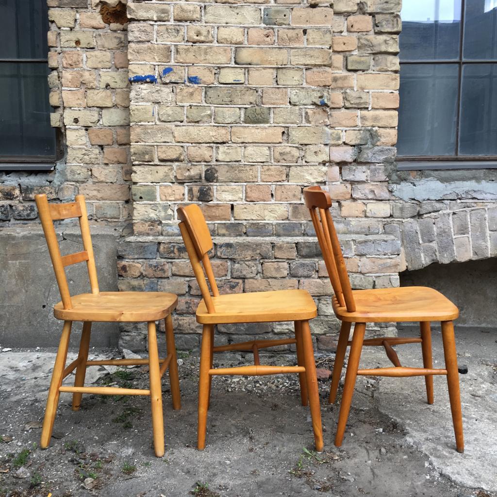 Set of 6 Midcentury Swedish Beech Wood Dining Chairs For Sale 7