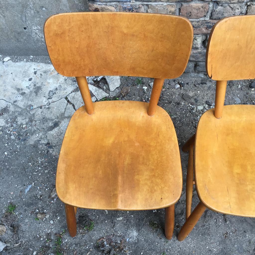 Set of 6 Midcentury Swedish Beech Wood Dining Chairs For Sale 8