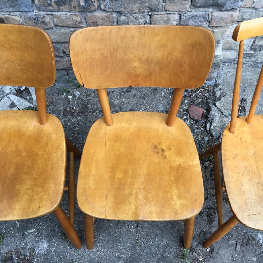 Set of 6 Midcentury Swedish Beech Wood Dining Chairs For Sale 9