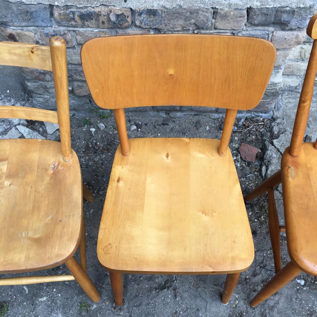 Set of 6 Midcentury Swedish Beech Wood Dining Chairs For Sale 11