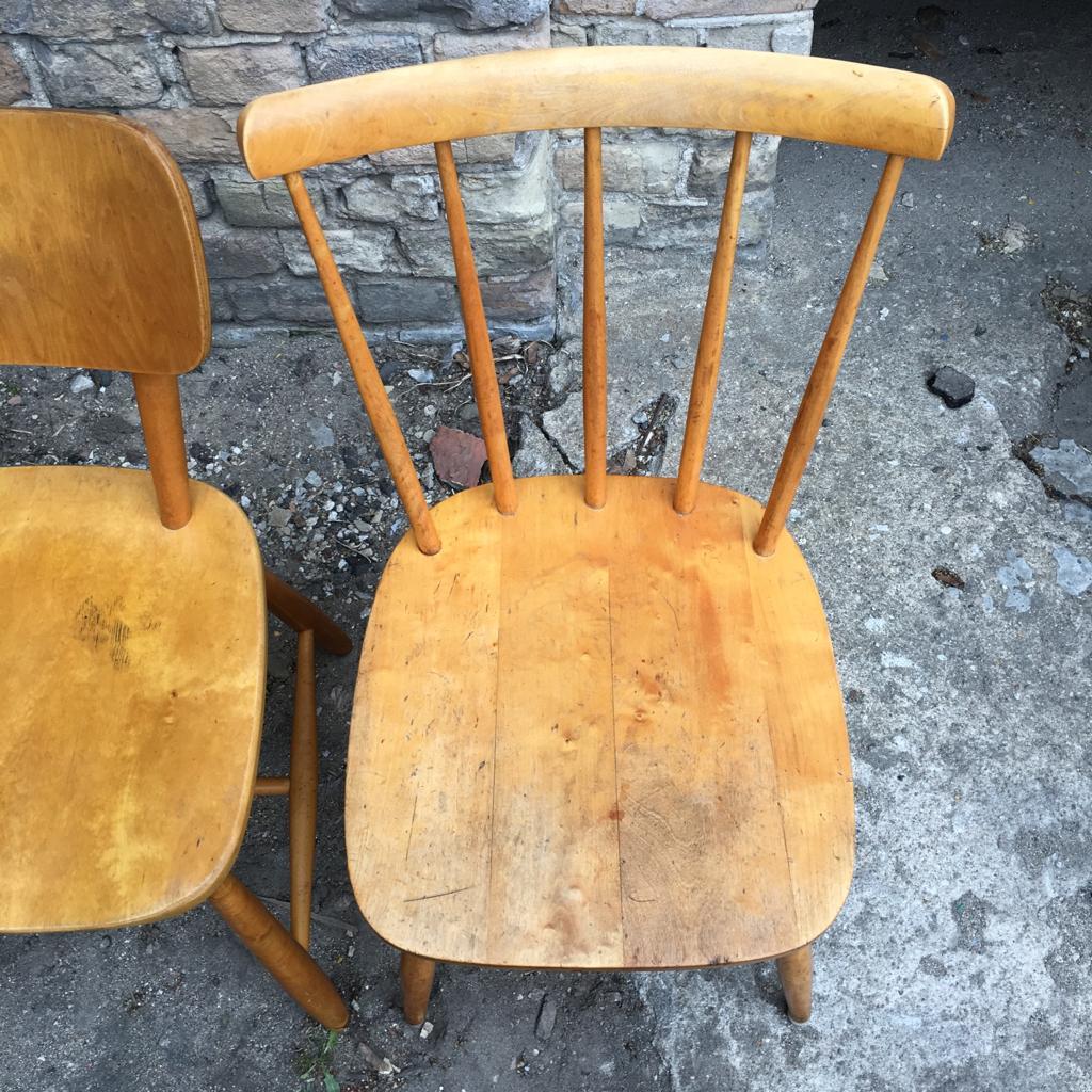 Set of 6 Midcentury Swedish Beech Wood Dining Chairs For Sale 12
