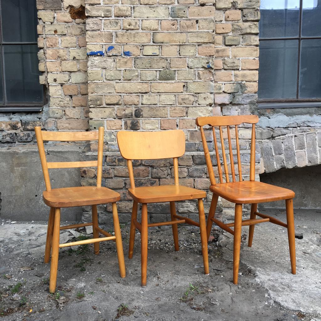 Set of 6 Midcentury Swedish Beech Wood Dining Chairs For Sale 3
