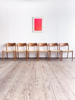 Set of 6 Mid-Century Teak Dining Chairs #71 by Niels O. Møller for J. L. Moller