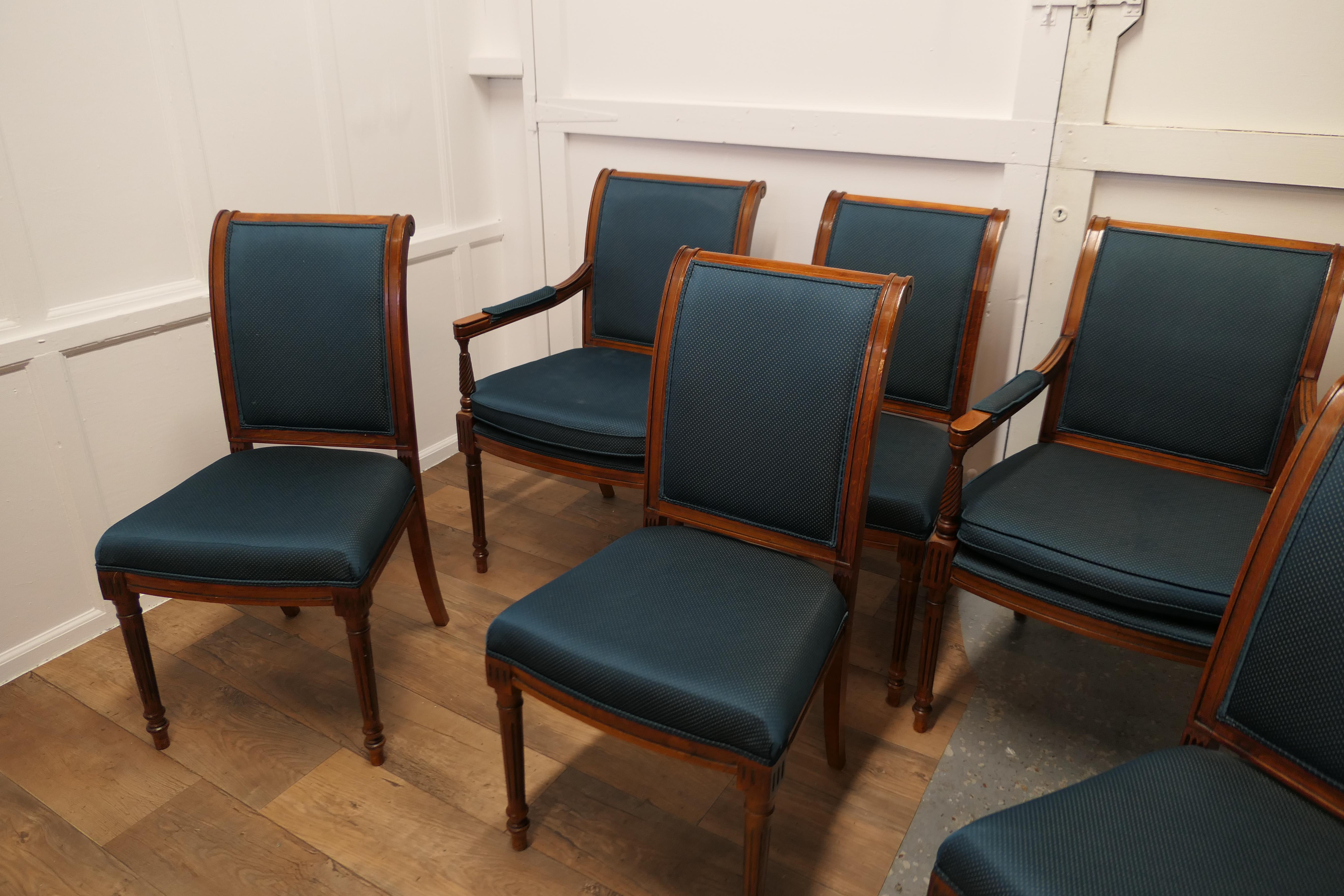 Mid-Century Modern Set of 6 Midcentury Teak Dining Chairs in the Regency Style a Good Quality Set For Sale