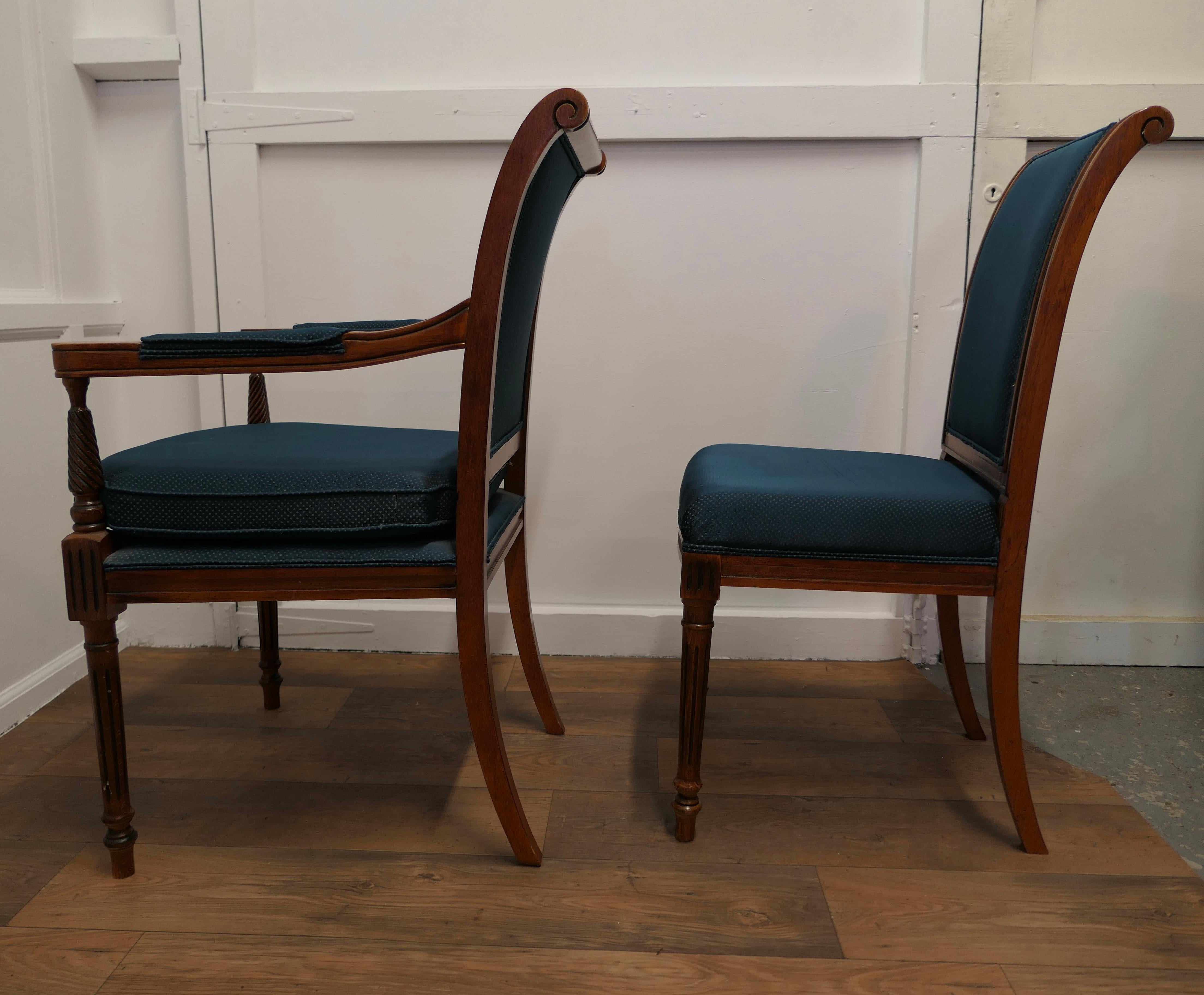 Mid-20th Century Set of 6 Midcentury Teak Dining Chairs in the Regency Style a Good Quality Set For Sale
