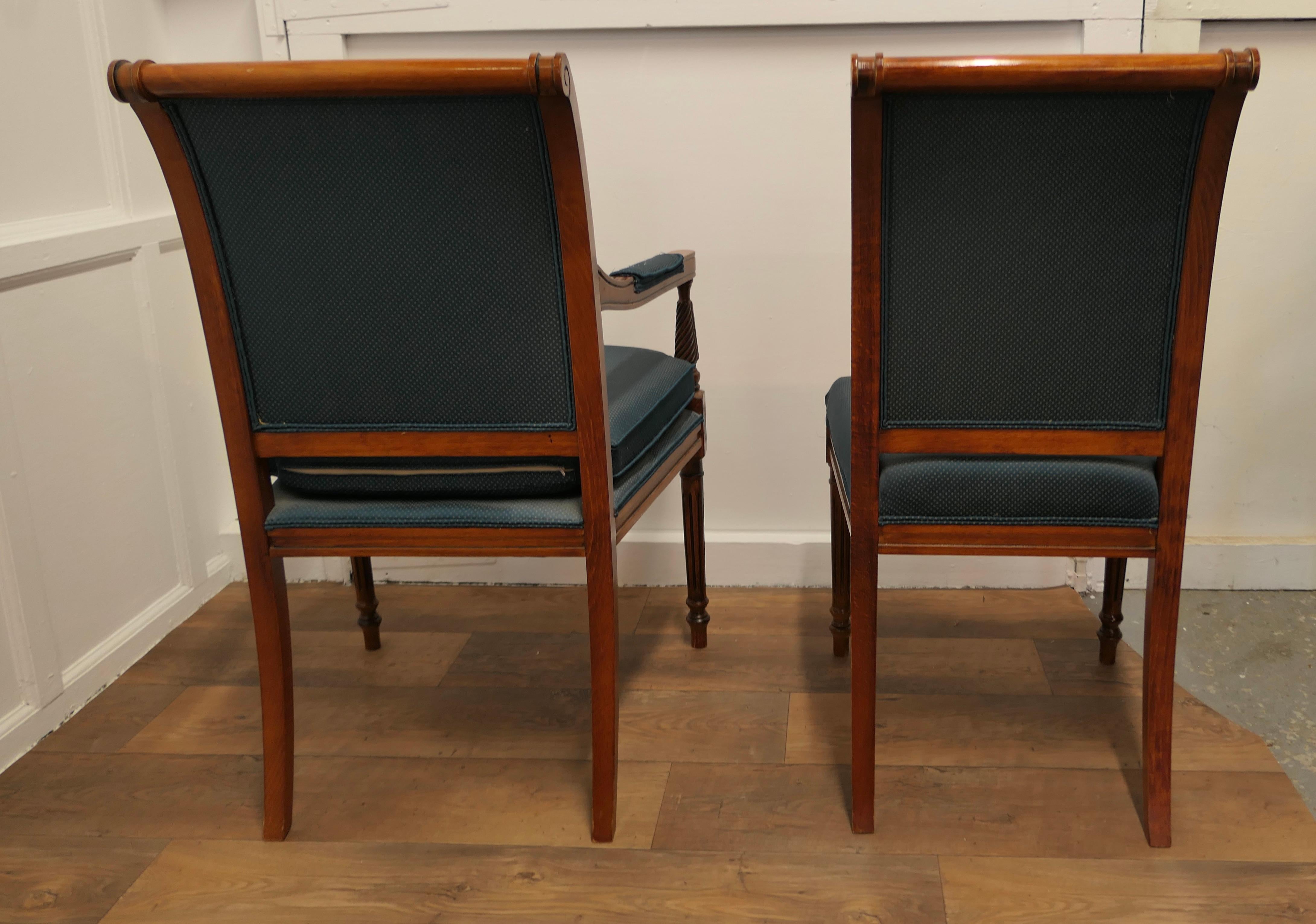 Set of 6 Midcentury Teak Dining Chairs in the Regency Style a Good Quality Set For Sale 1