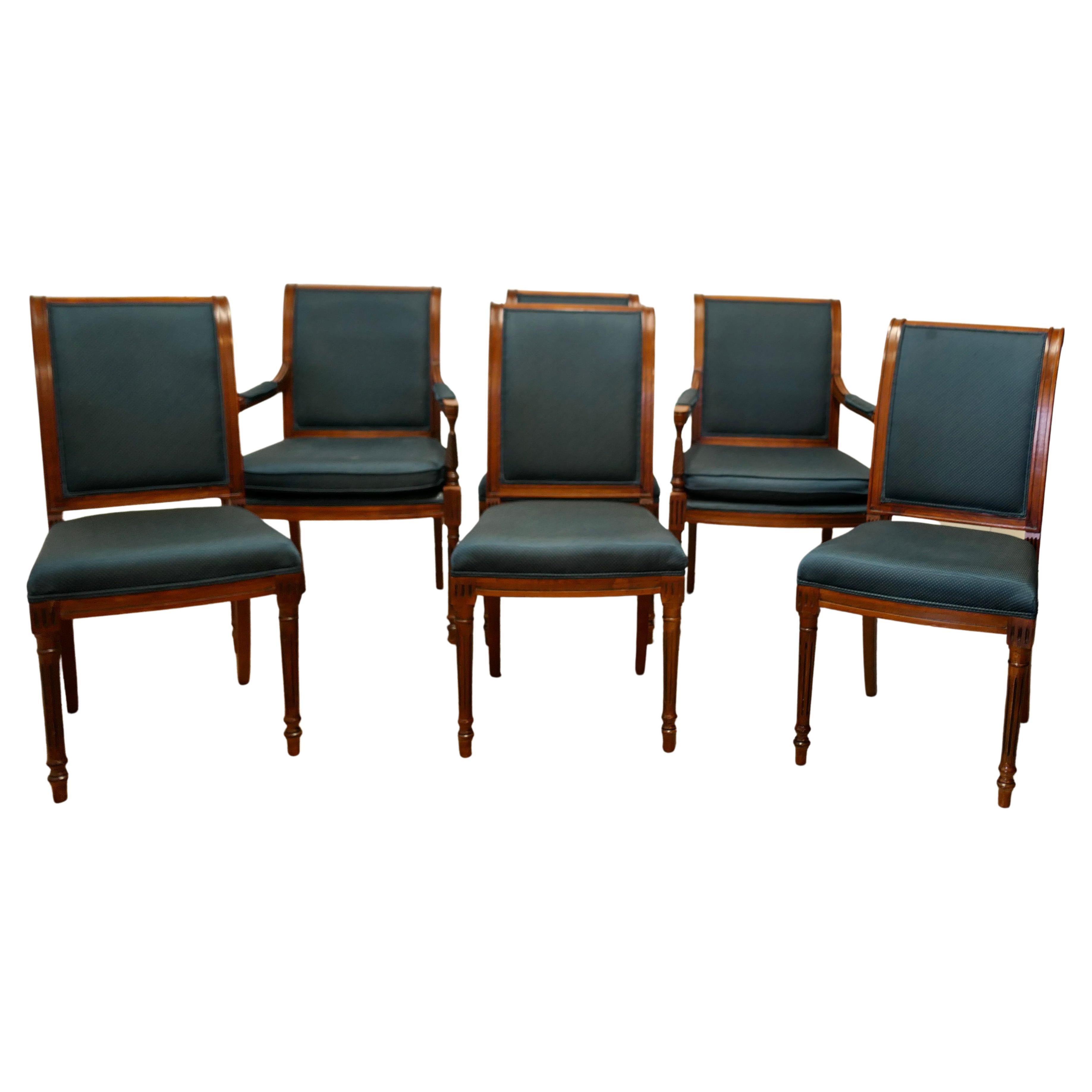 Set of 6 Midcentury Teak Dining Chairs in the Regency Style a Good Quality Set For Sale