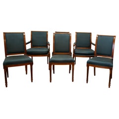 Ensemble de 6 chaises de salle à manger en teck du milieu du siècle dernier, de style Regency, de bonne qualité