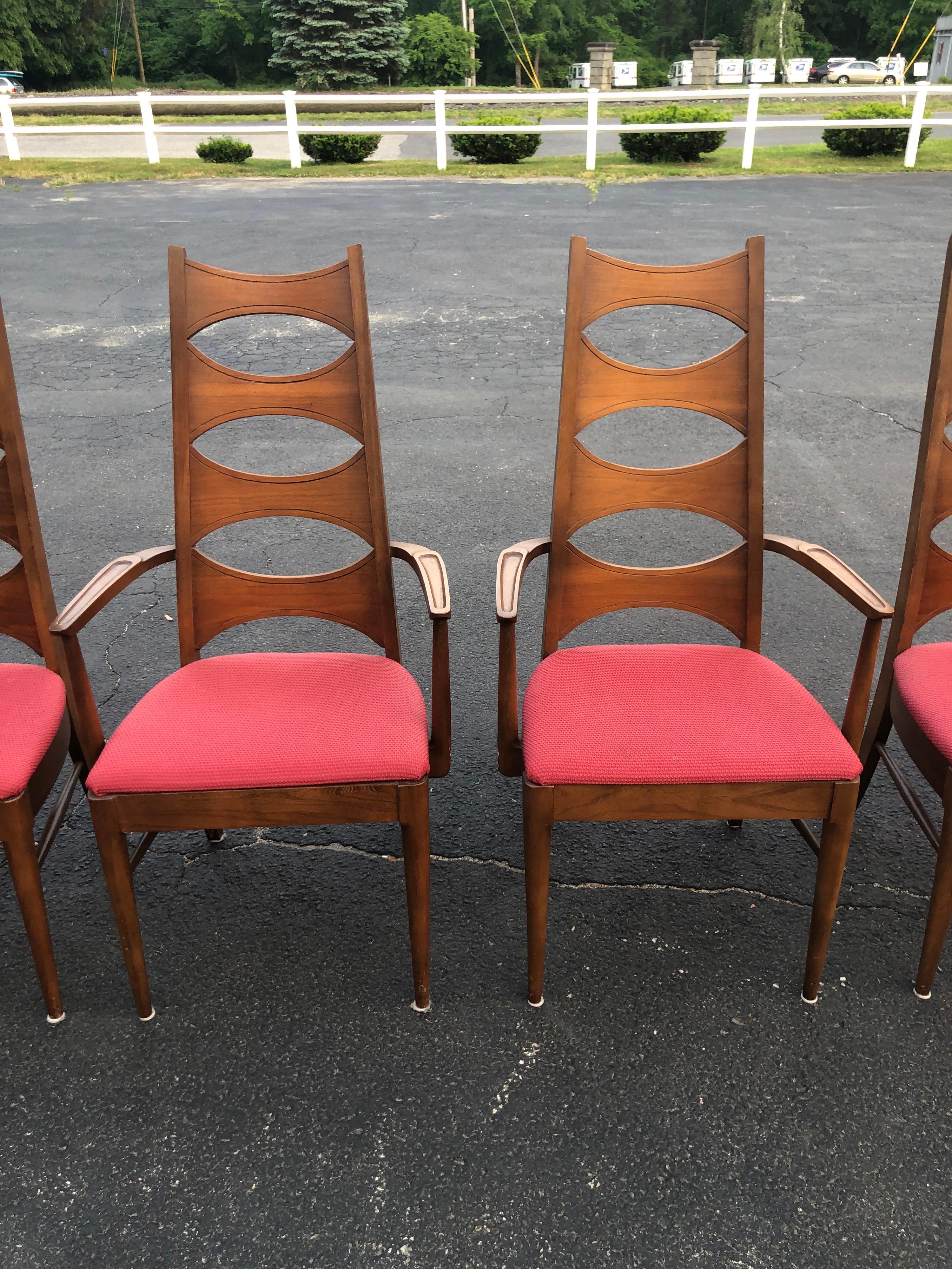 Set of 6 Mid Century Walnut Dining Chairs by Kent Coffey 4