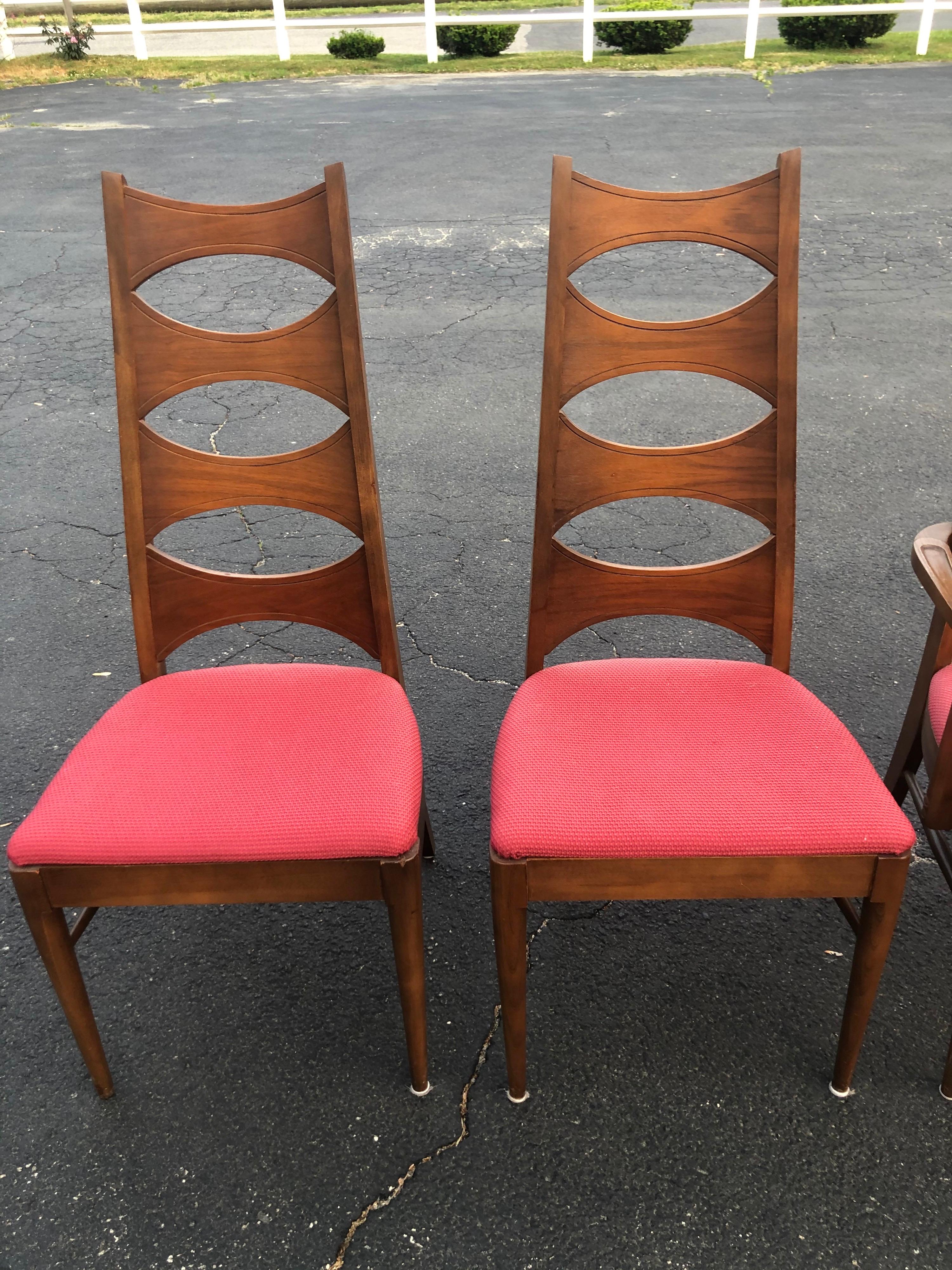 Set of 6 Mid Century Walnut Dining Chairs by Kent Coffey 5
