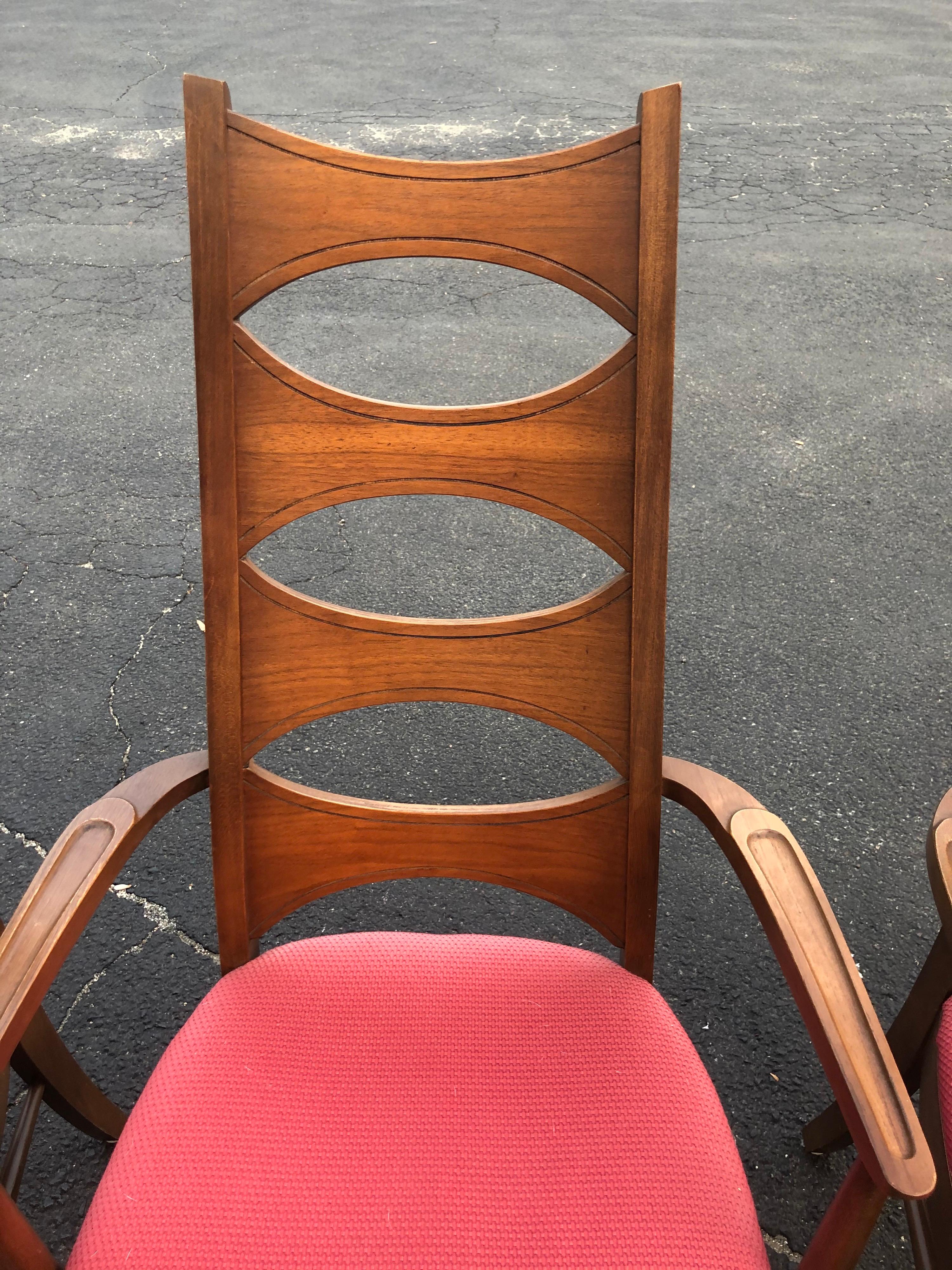 Set of 6 Mid Century Walnut Dining Chairs by Kent Coffey 6