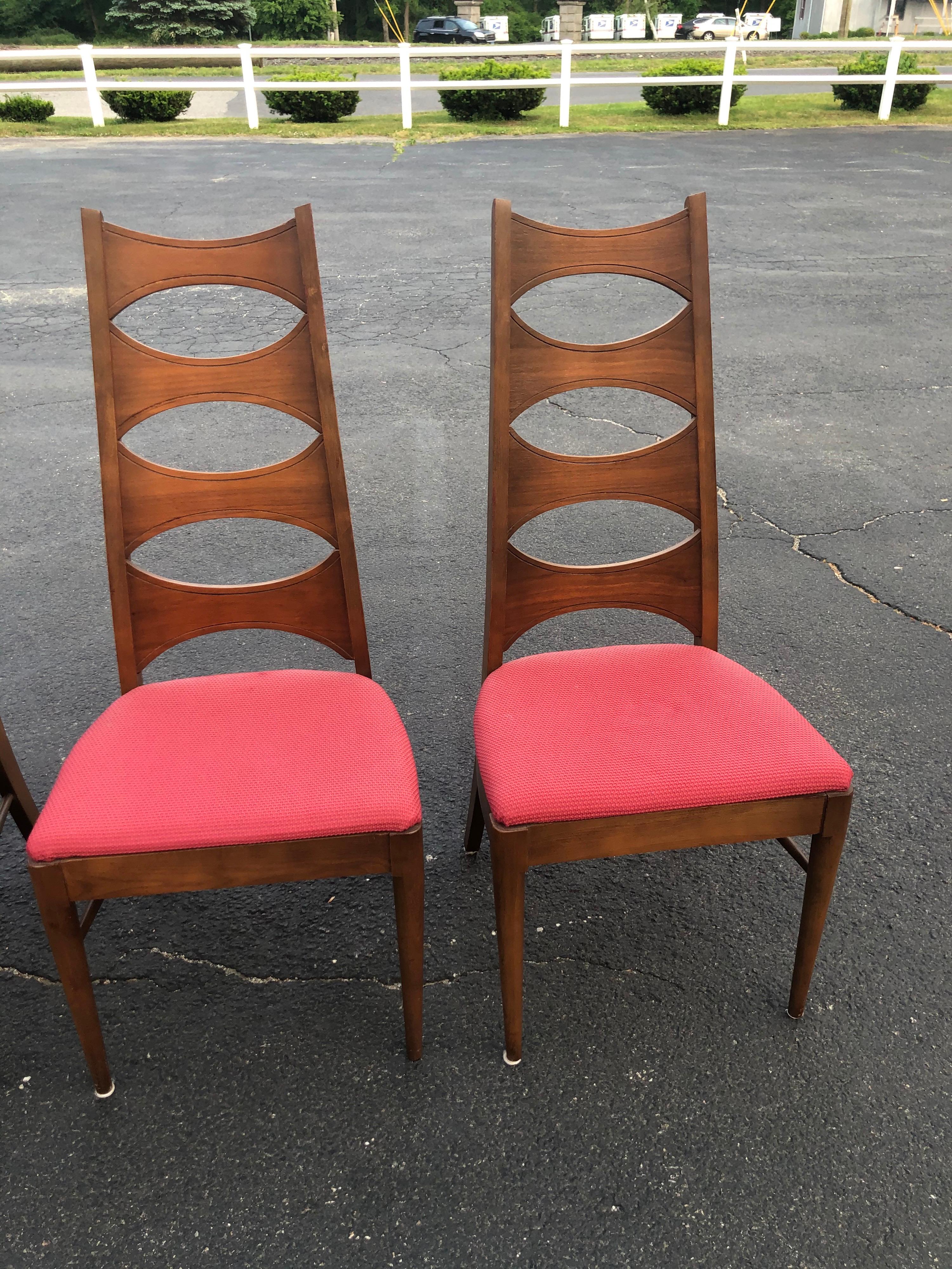 Mid-20th Century Set of 6 Mid Century Walnut Dining Chairs by Kent Coffey