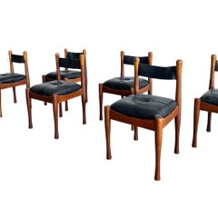 Ensemble de 6 chaises de salle à manger en noyer du milieu du siècle par Silvio Coppola pour Bernini, années 1960