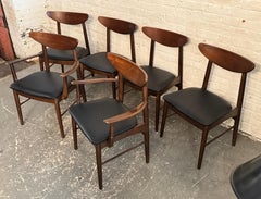 Set of 6 Mid-Century Walnut Dining Chairs by Stanley