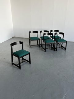 Set of 6 Mid-Century Wooden Vintage Dining Chairs in style of Willy RIzzo, 1970s