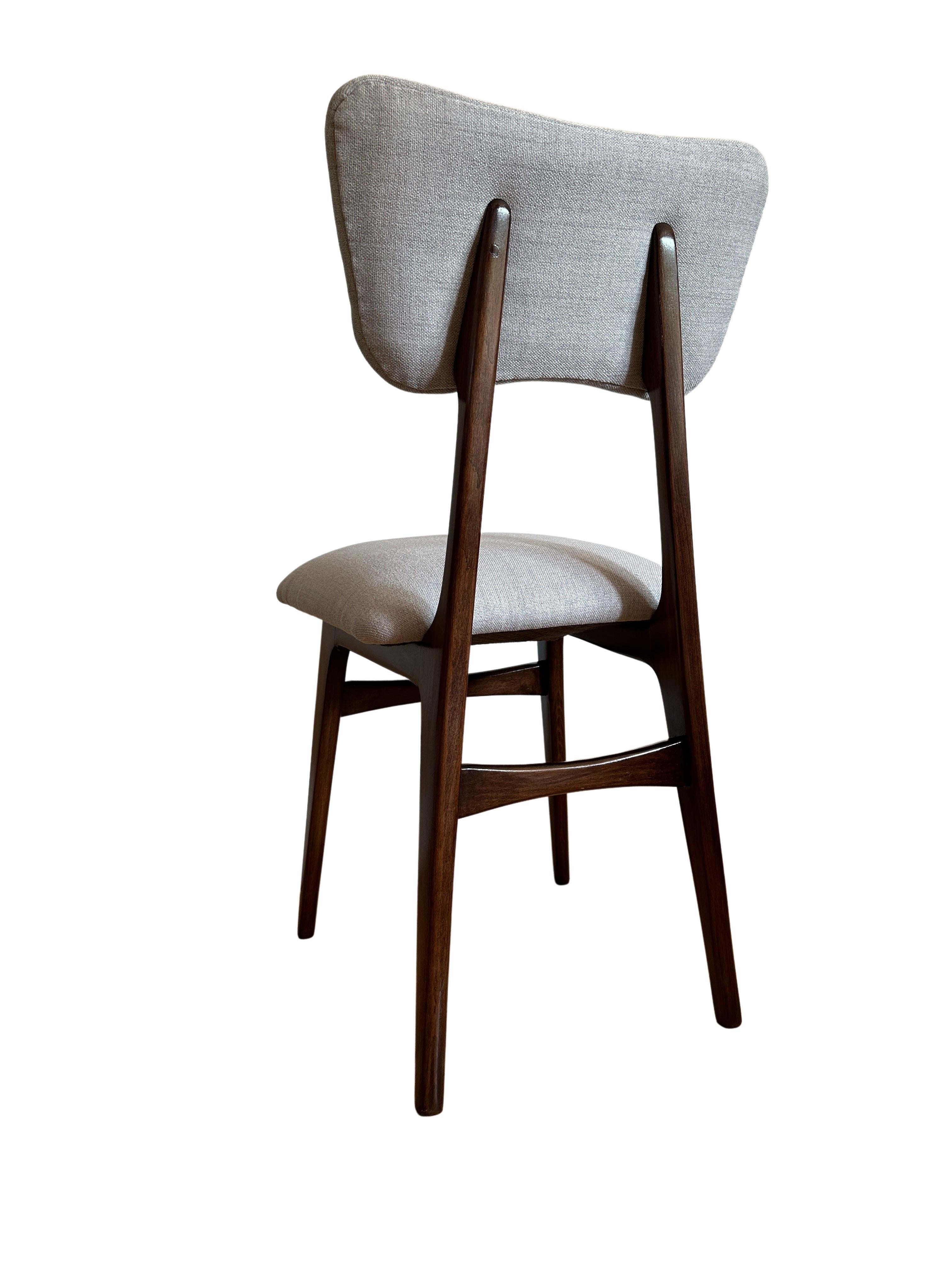 Set of 6 Midcentury Beige and Grey Dining Chairs, Europe, 1960s For Sale 10