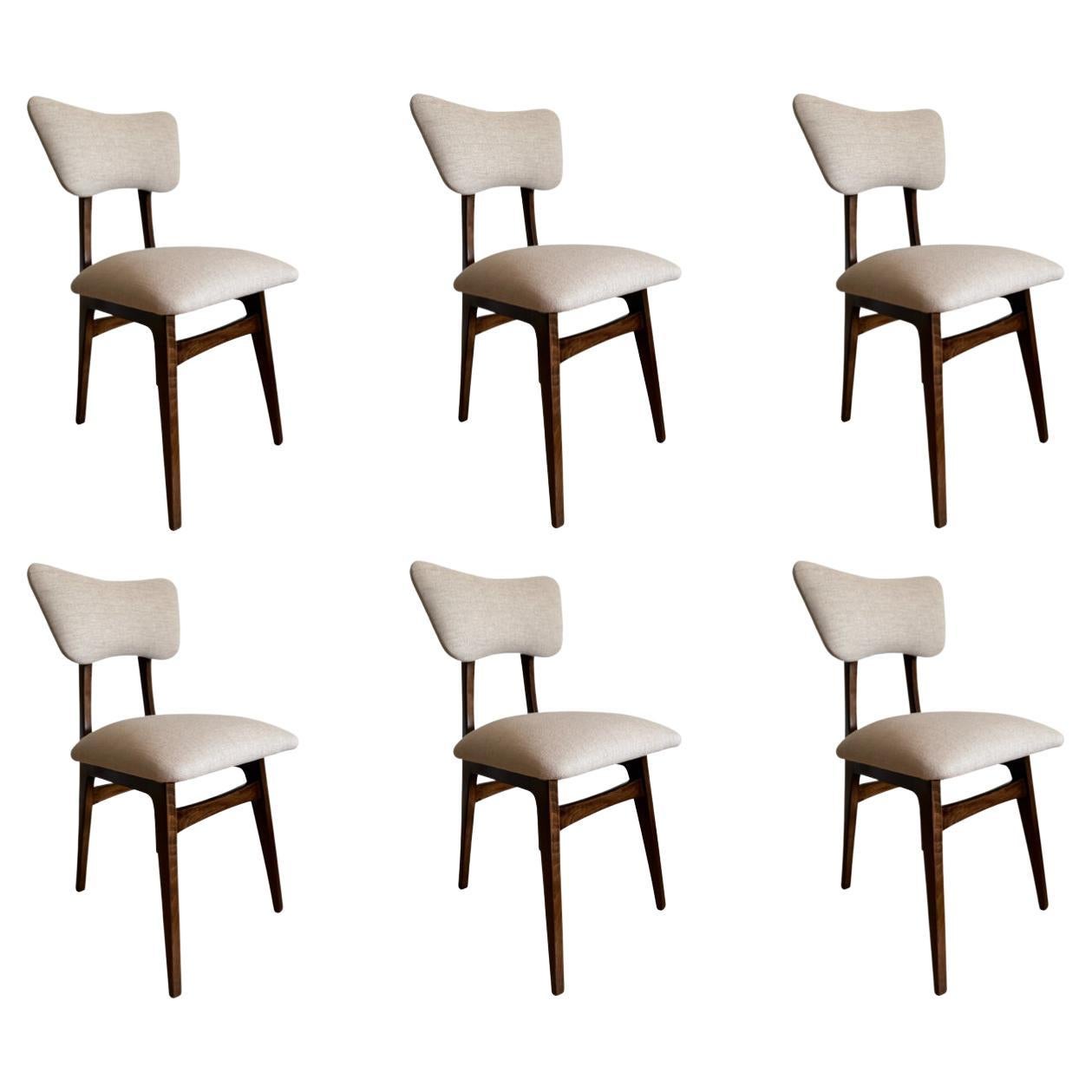 Set of 6 Midcentury Beige Dining Chairs, Europe, 1960s For Sale