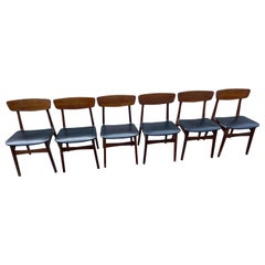 Ensemble de 6 chaises danoises en teck du milieu du siècle par Schiønning & Elgaard, années 1960