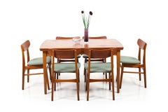 Set of 6 Midcentury Danish Dining Chairs in Teak and Oak
