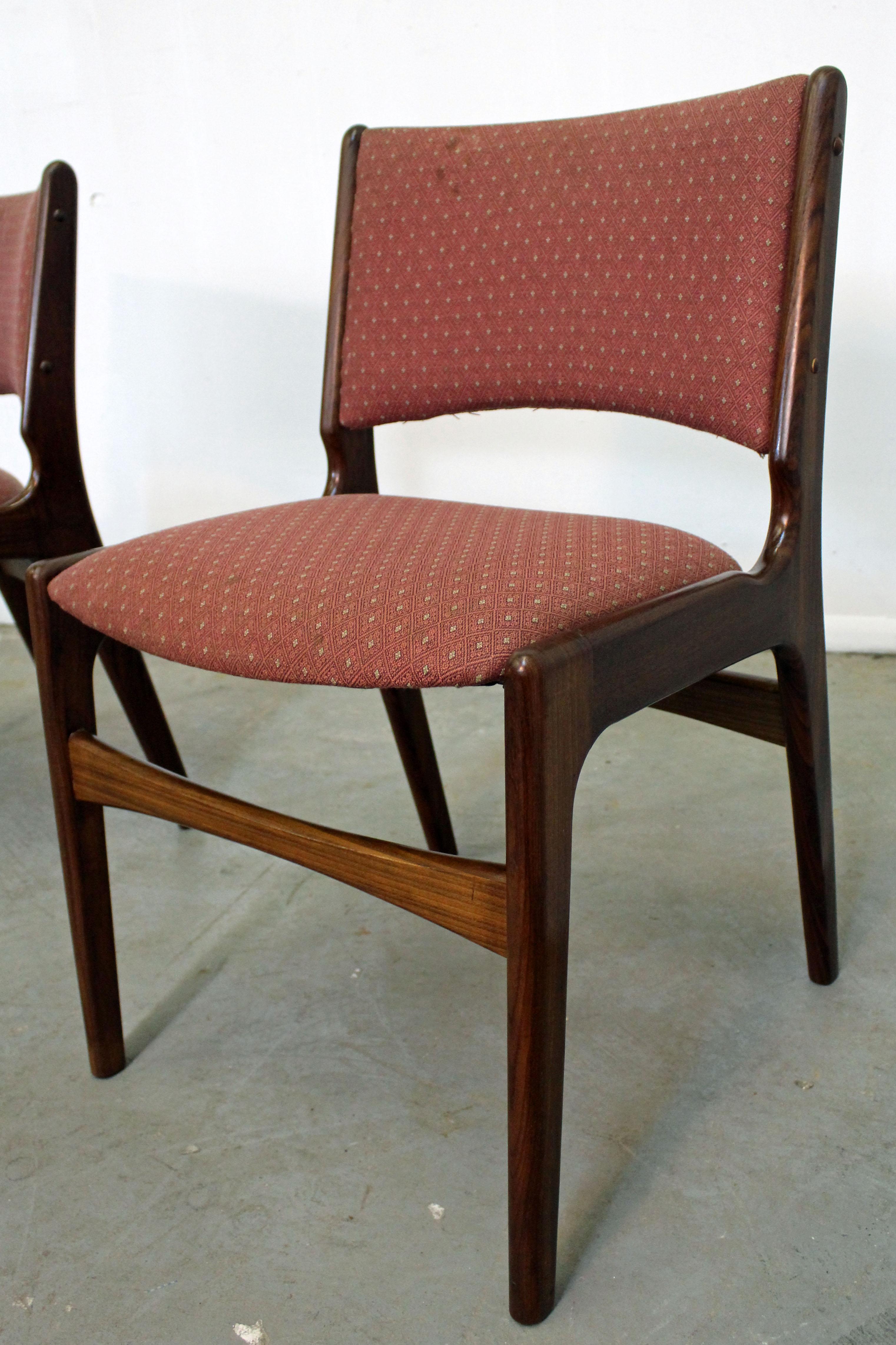 Scandinavian Modern Set of 6 Midcentury Danish Modern Henning Kjaernulf Teak Side Dining Chairs