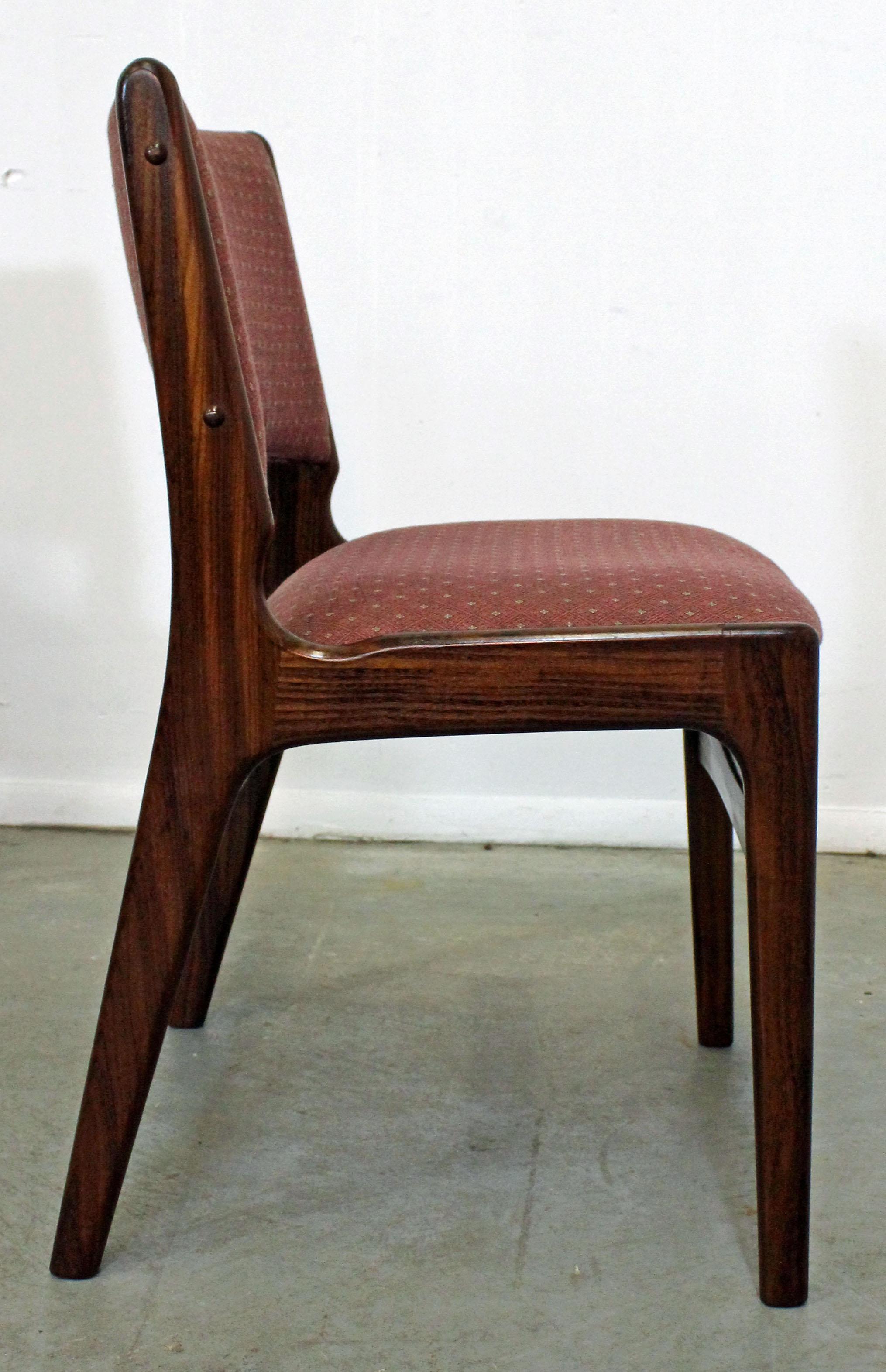 Set of 6 Midcentury Danish Modern Henning Kjaernulf Teak Side Dining Chairs In Fair Condition In Wilmington, DE