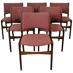 Set of 6 Midcentury Danish Modern Henning Kjaernulf Teak Side Dining Chairs