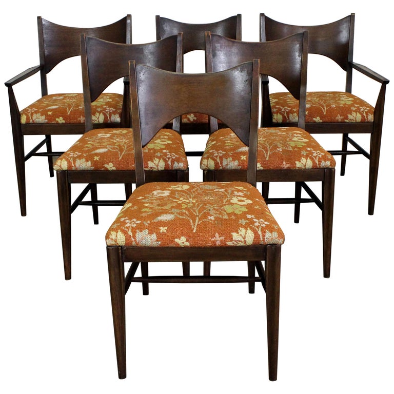 Set Of 6 Midcentury Danish Modern Mccobb Style Broyhill Walnut