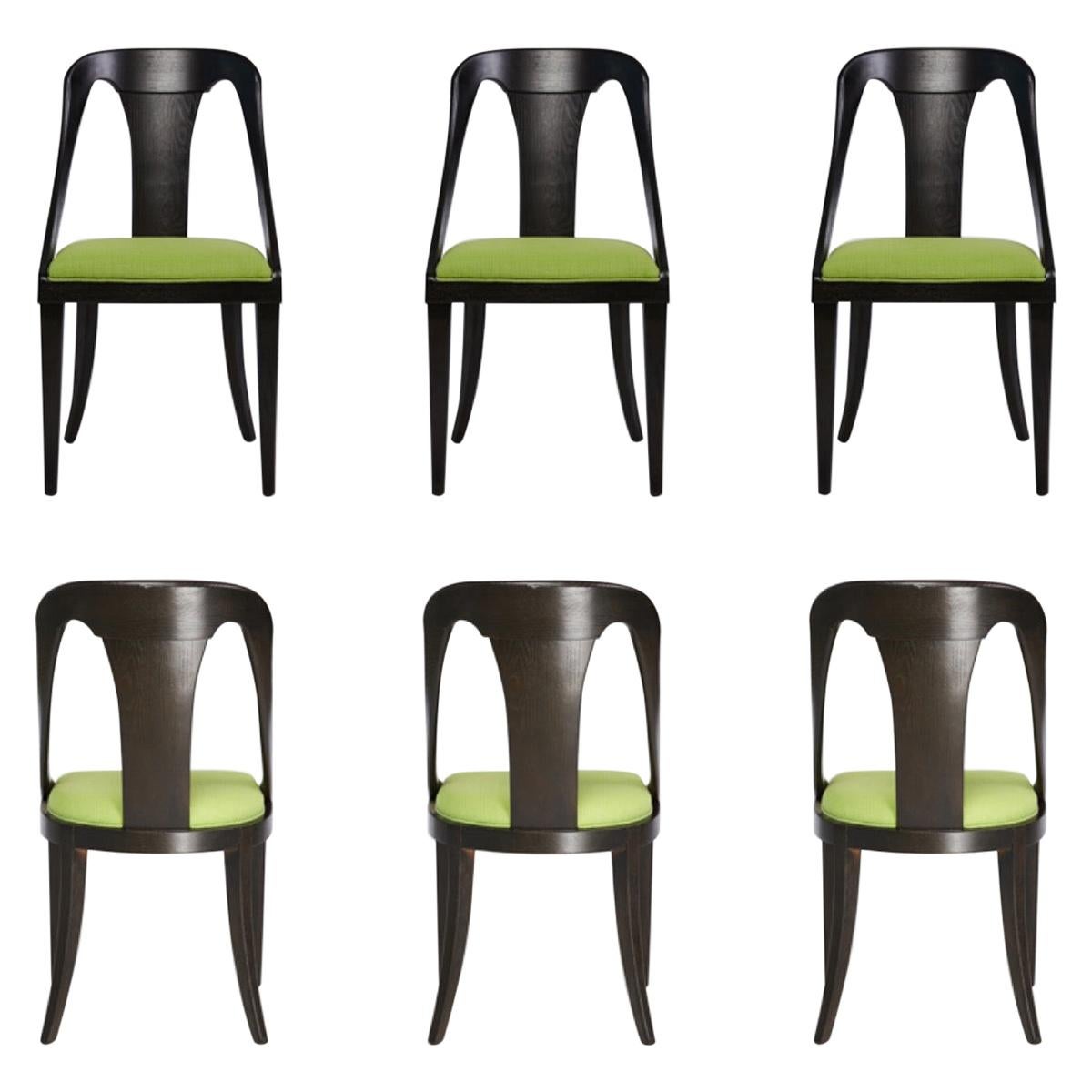 Set of 6 Midcentury Dining Chairs Designed by Jack Van der Molen