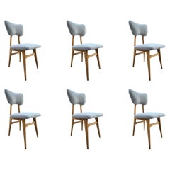 Vintage Set of 6 Midcentury Grey Bouclé Dining Chairs, 1960s