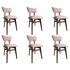 Ensemble de 6 chaises de salle à manger rose clair du milieu du siècle dernier, Europe, années 1960