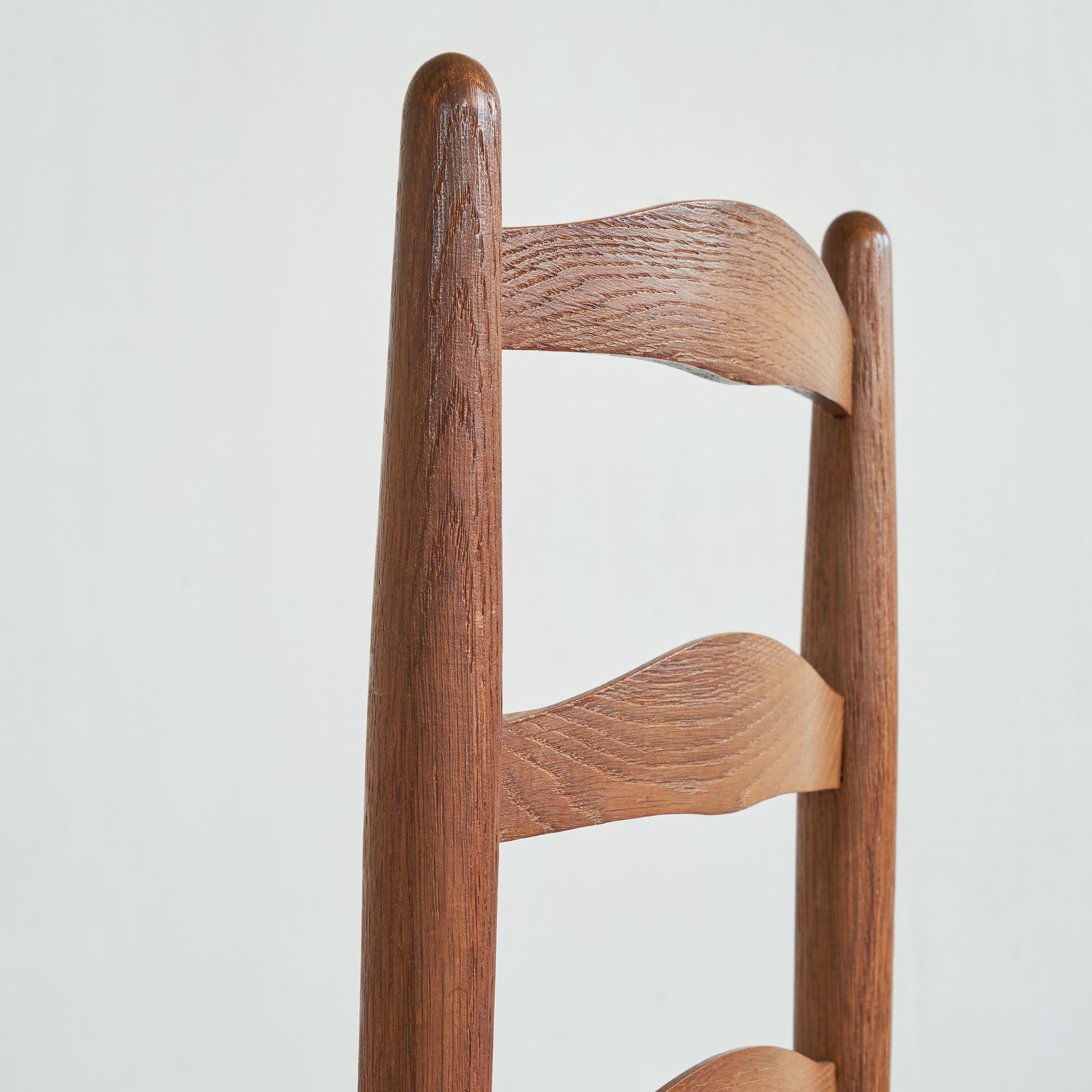 Set di 6 sedie in Oak e giunco del Medioevo, anni '50 in vendita 3