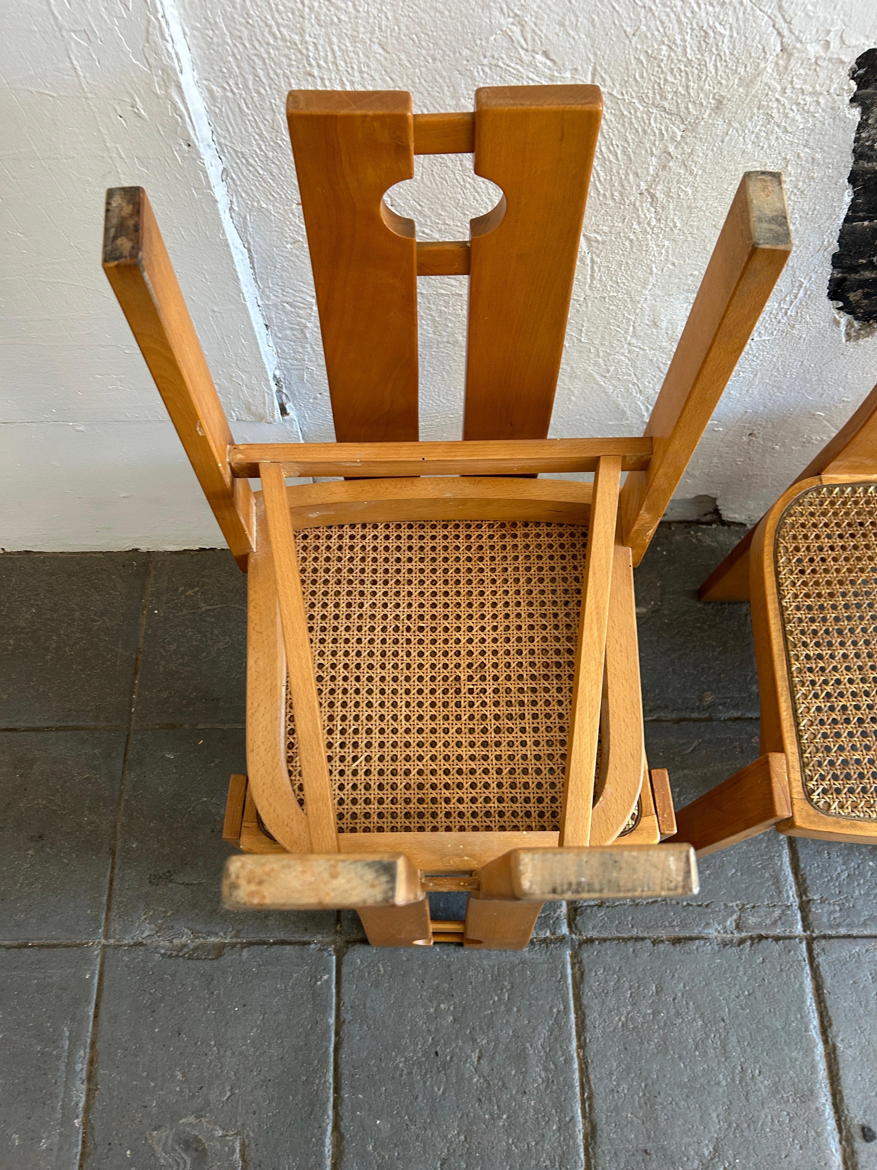 Ensemble de 6 chaises de salle à manger post-moderne du milieu du siècle par Pietro Costantini Italie en vente 4