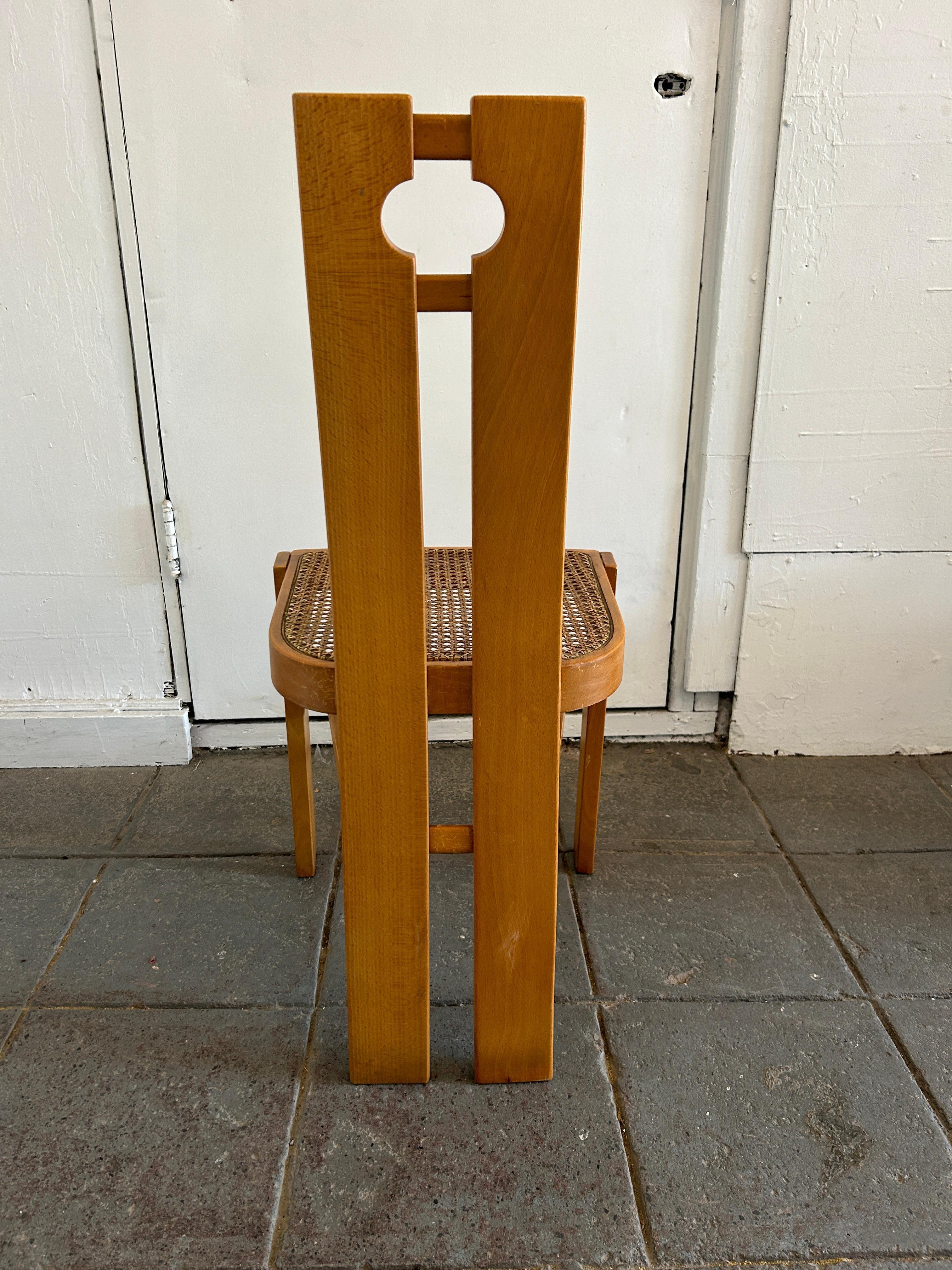 Canne Ensemble de 6 chaises de salle à manger post-moderne du milieu du siècle par Pietro Costantini Italie en vente
