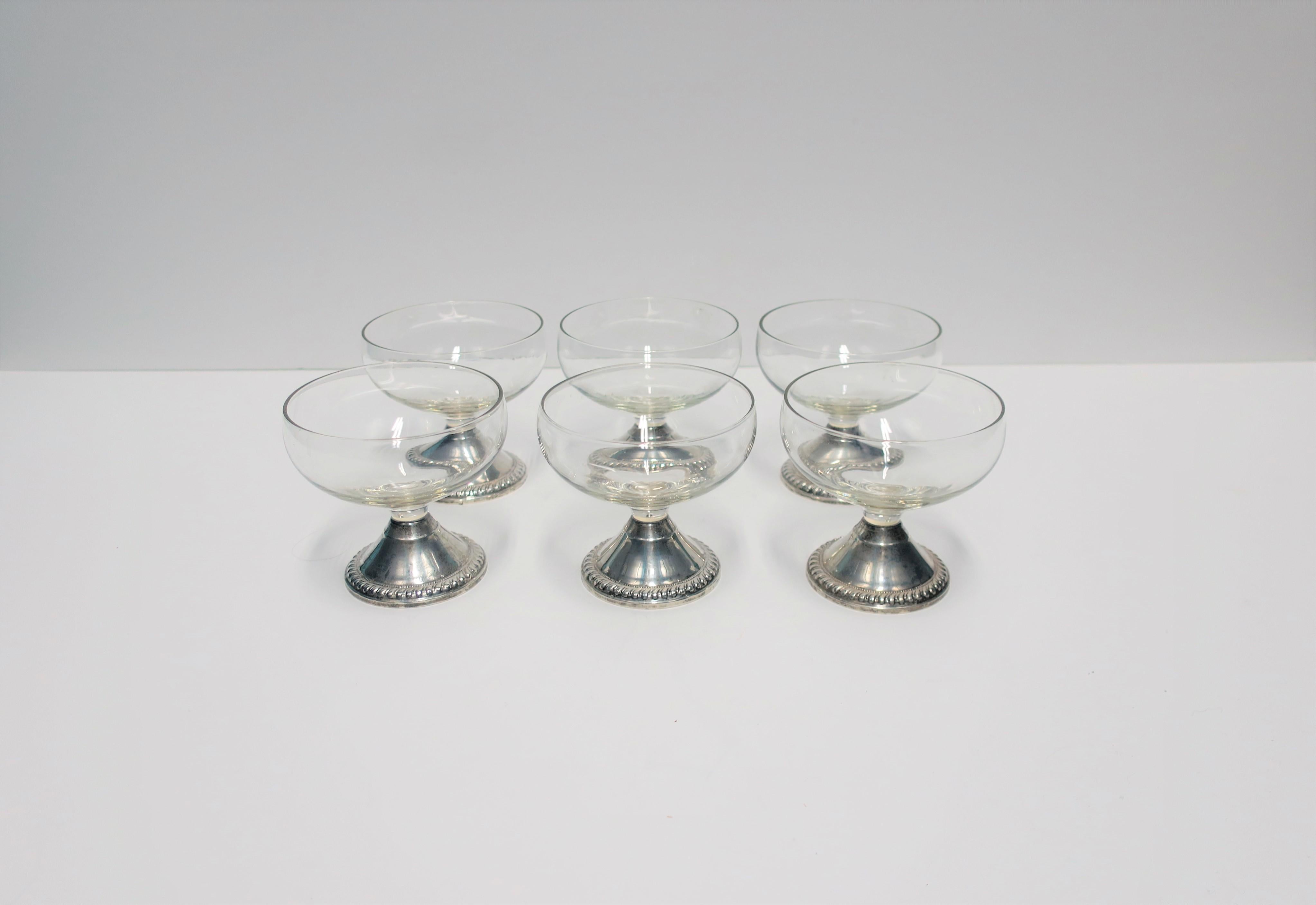 Sterling Silver Champagne Glasses In Good Condition In New York, NY