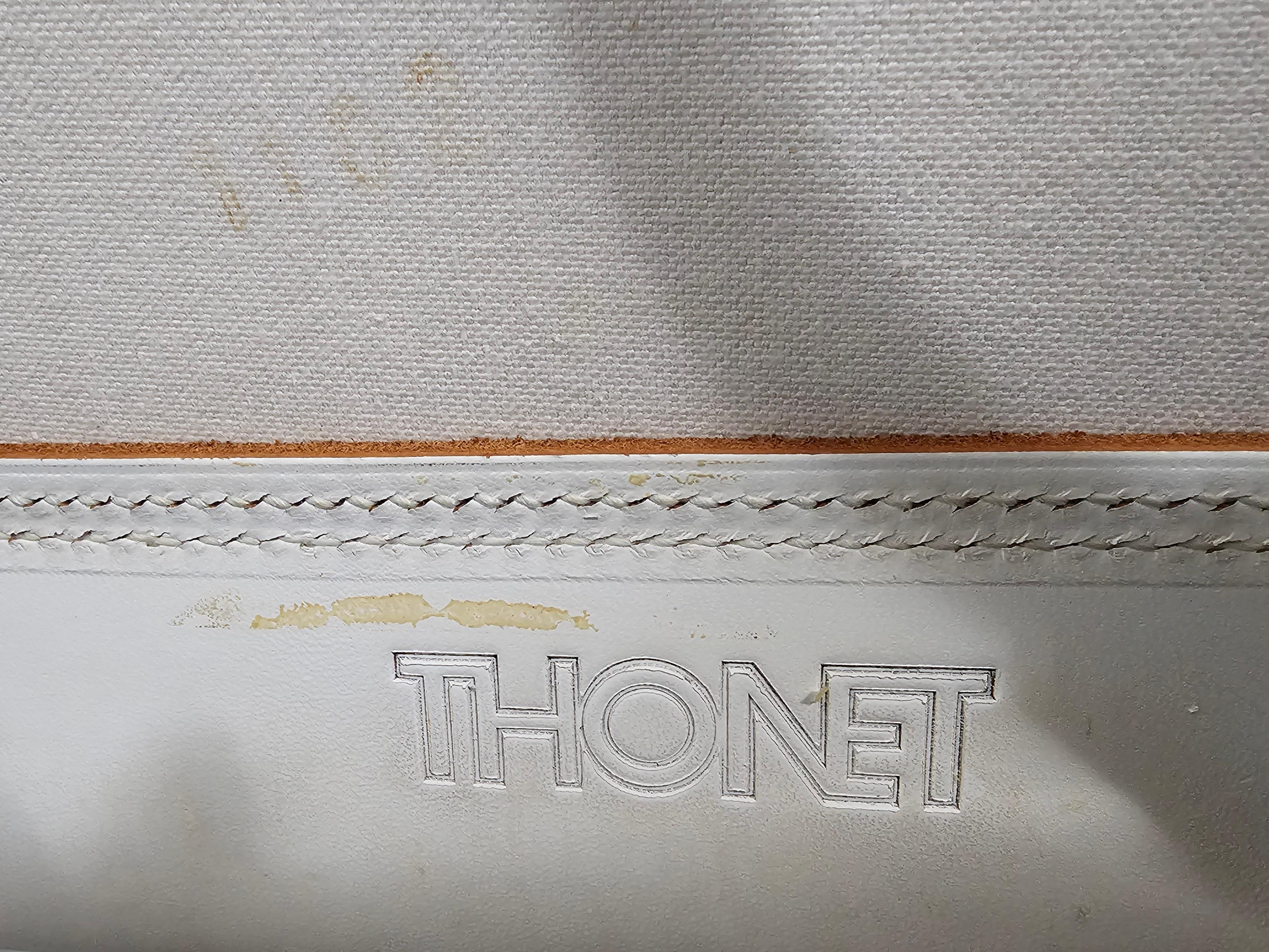 Set of 6 Mies van der Rohe MR10 white cantilever dining chairs for Thonet, 1980s For Sale 8