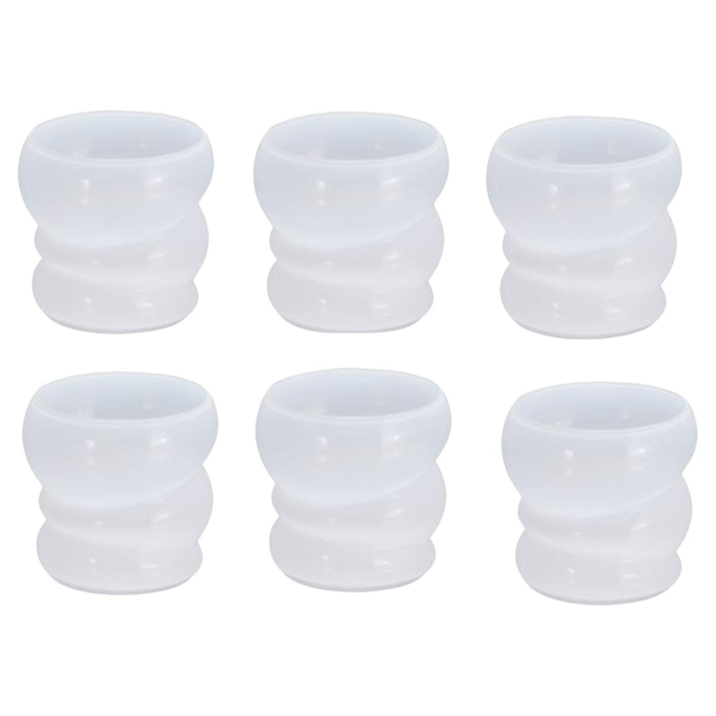 Set of 6 Milky White Glasses by Pulpo For Sale
