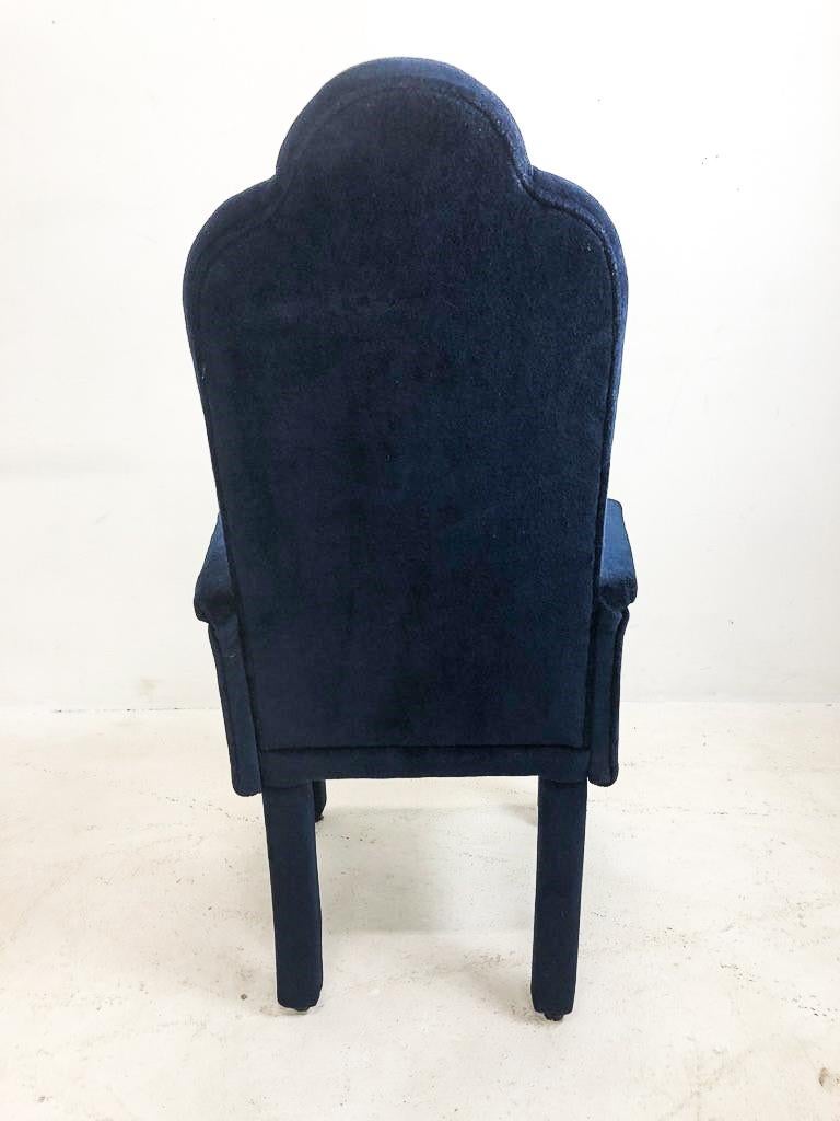Set of 6 Milo Baughman Blue Mohair Dining Chairs 1