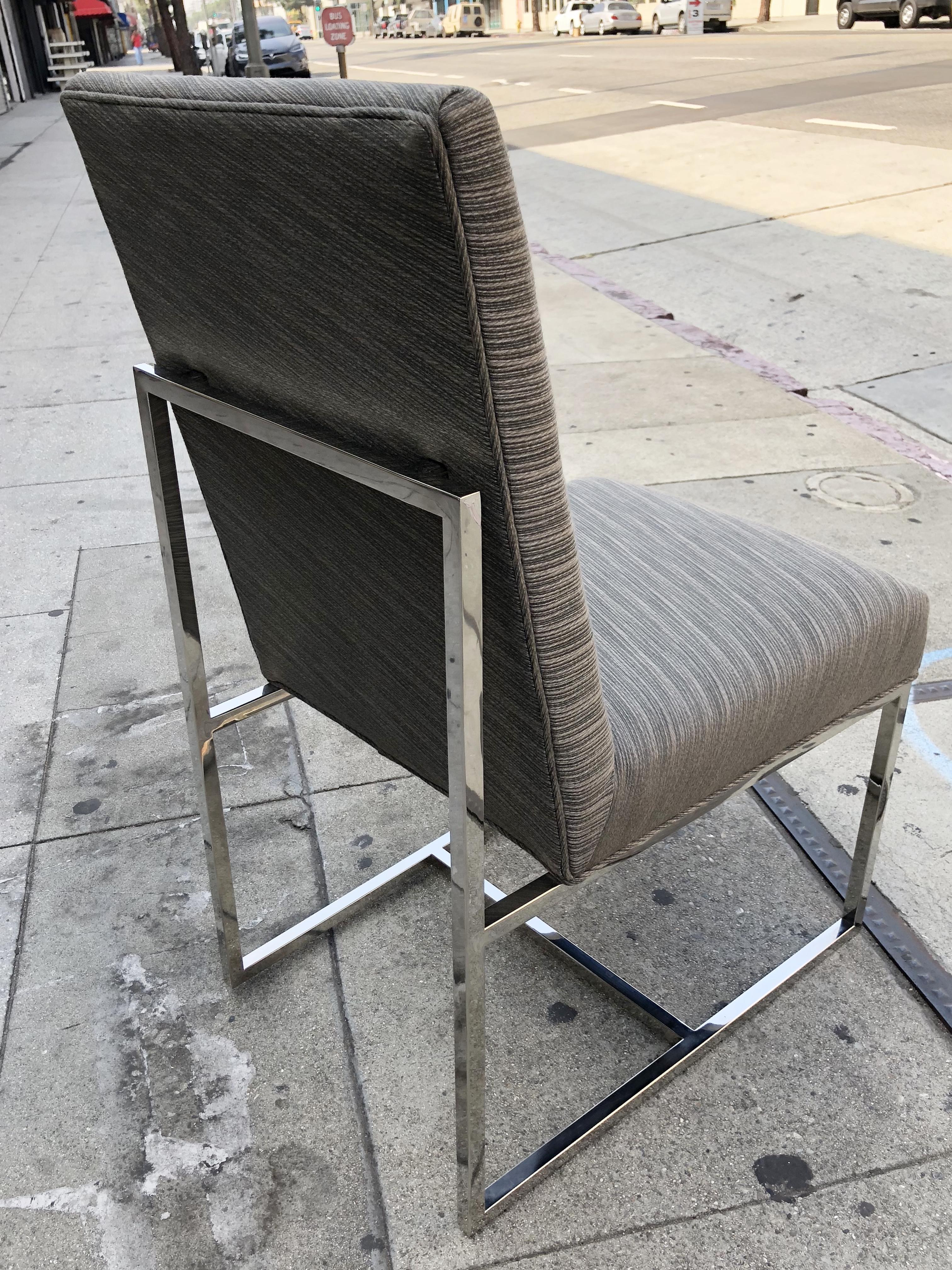 Gorgeous set of 6 dining chairs, these chairs are just breathtaking, the sculptural lines paired with beauty and elegance.

All of the chairs retain the original fabric which is in good vintage condition and could possibly be used in as found