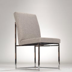Set of 6 Milo Baughman Style Chrome Dining Chairs