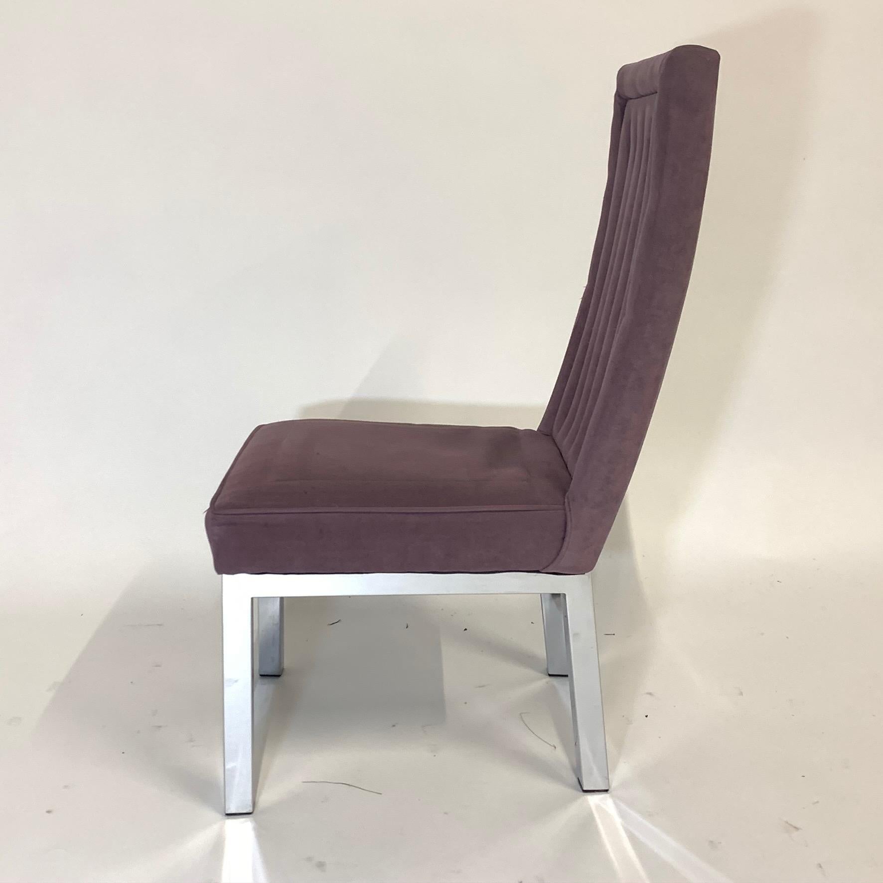 Set of 6 Design Institute of America DIA Chrome Parsons Chairs 2