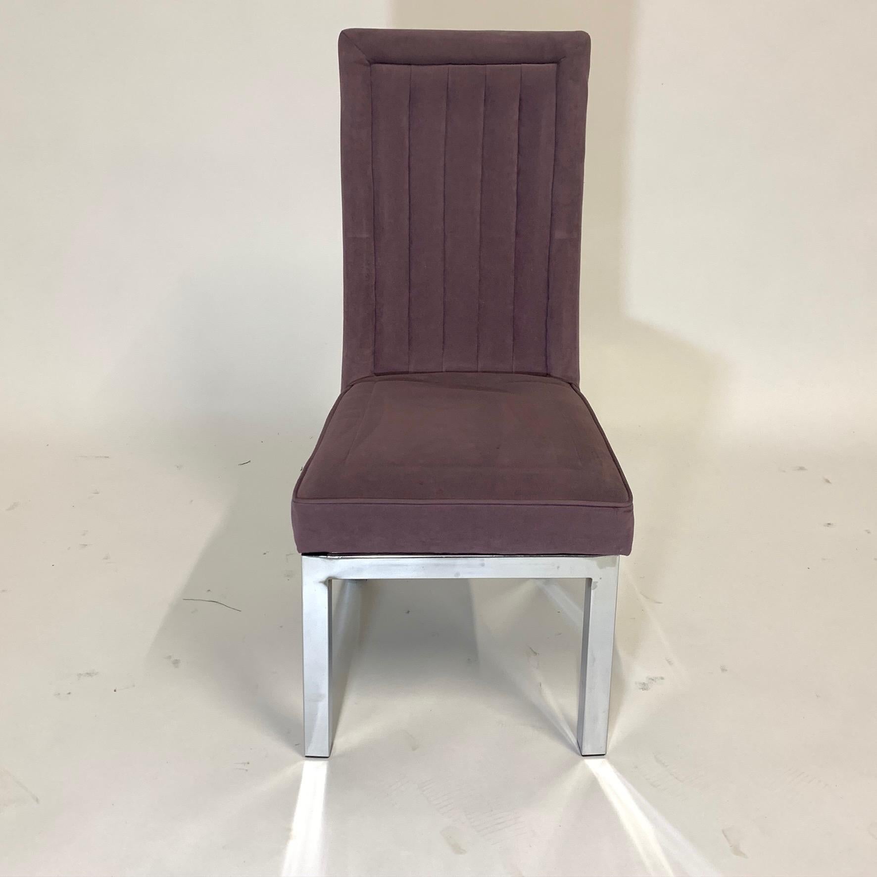 Set of 6 Design Institute of America DIA Chrome Parsons Chairs 3
