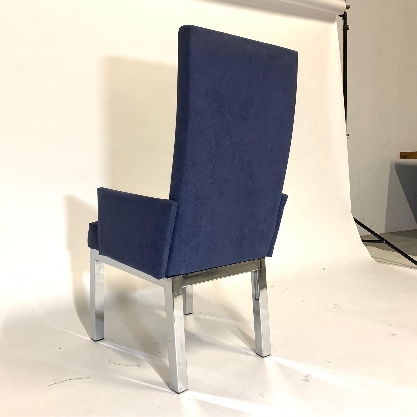 American Set of 6 Design Institute of America DIA Chrome Parsons Chairs