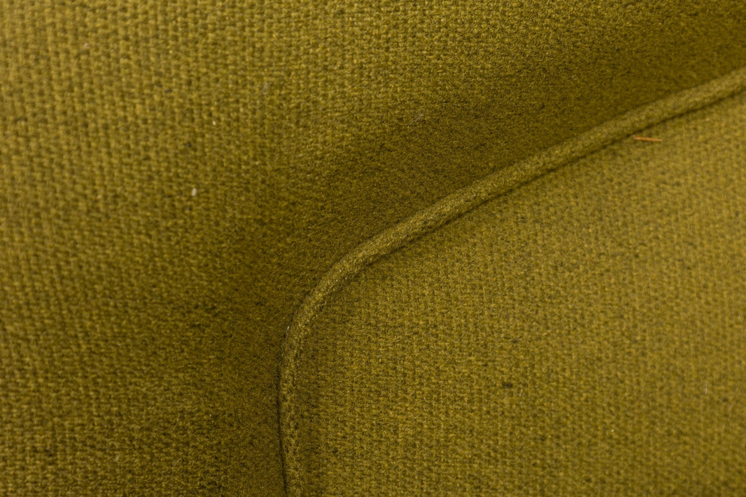 Set of 6 Milo Baughman for Thayer Coggin Olive Green Upholstered Swivel For Sale 1