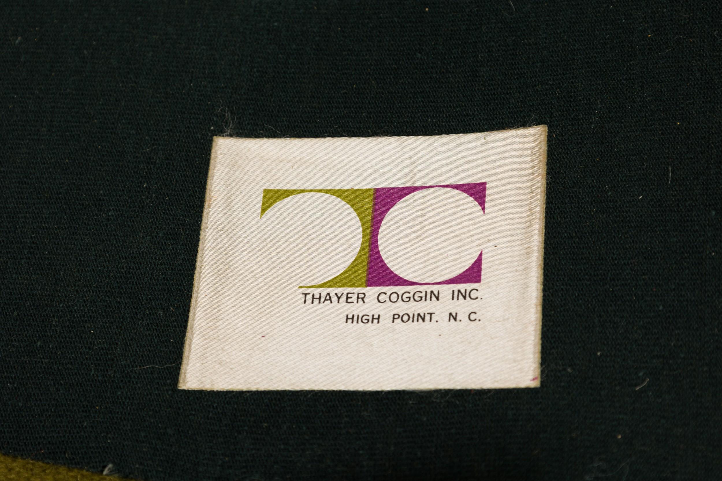 Set of 6 Milo Baughman for Thayer Coggin Olive Green Upholstered Swivel For Sale 3