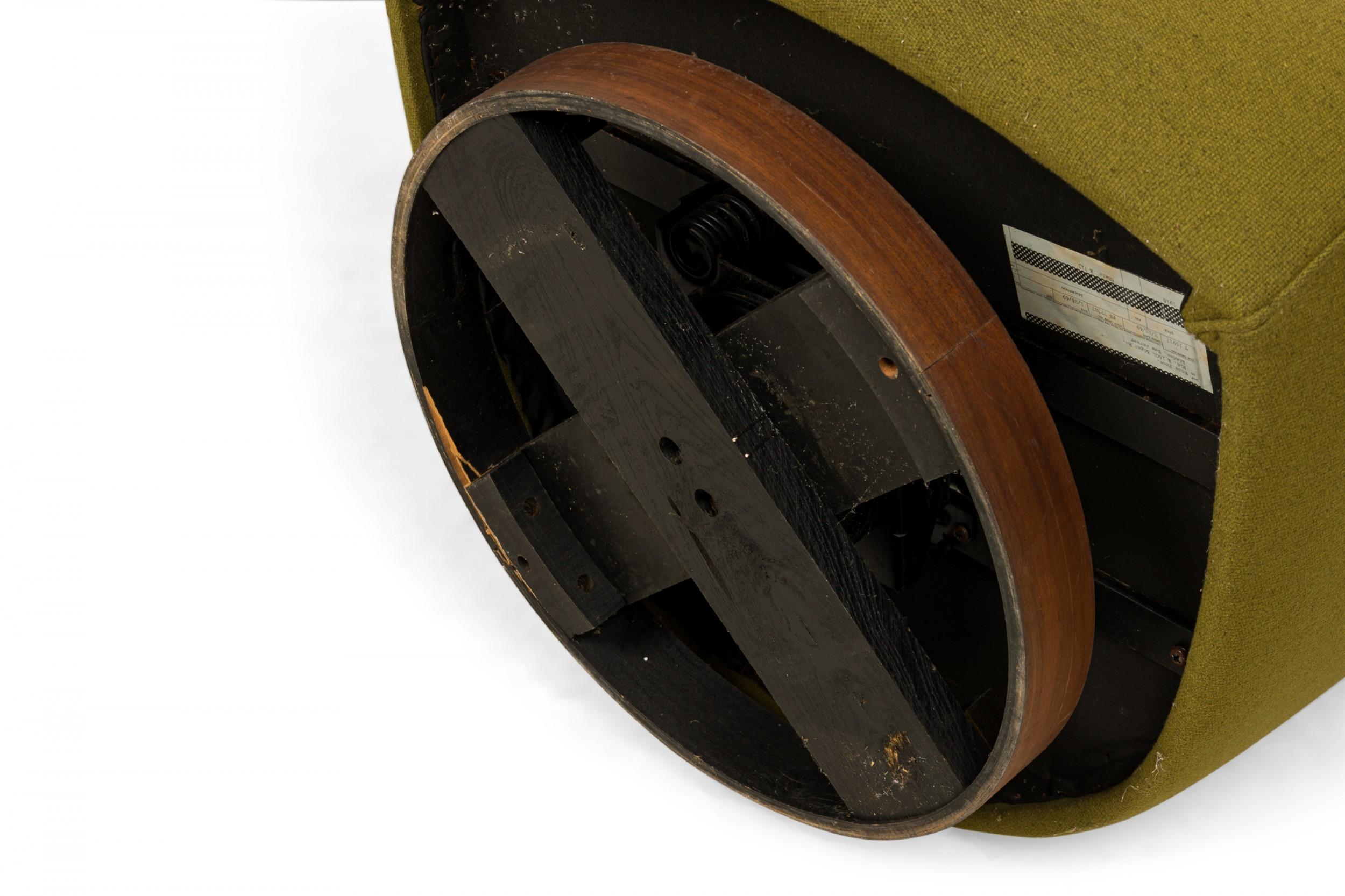 Set of 6 Milo Baughman for Thayer Coggin Olive Green Upholstered Swivel 5