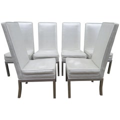 Retro Set of 6 Milo Baughman Thick Chunky Aluminum Dining Chairs Mid-Century Modern