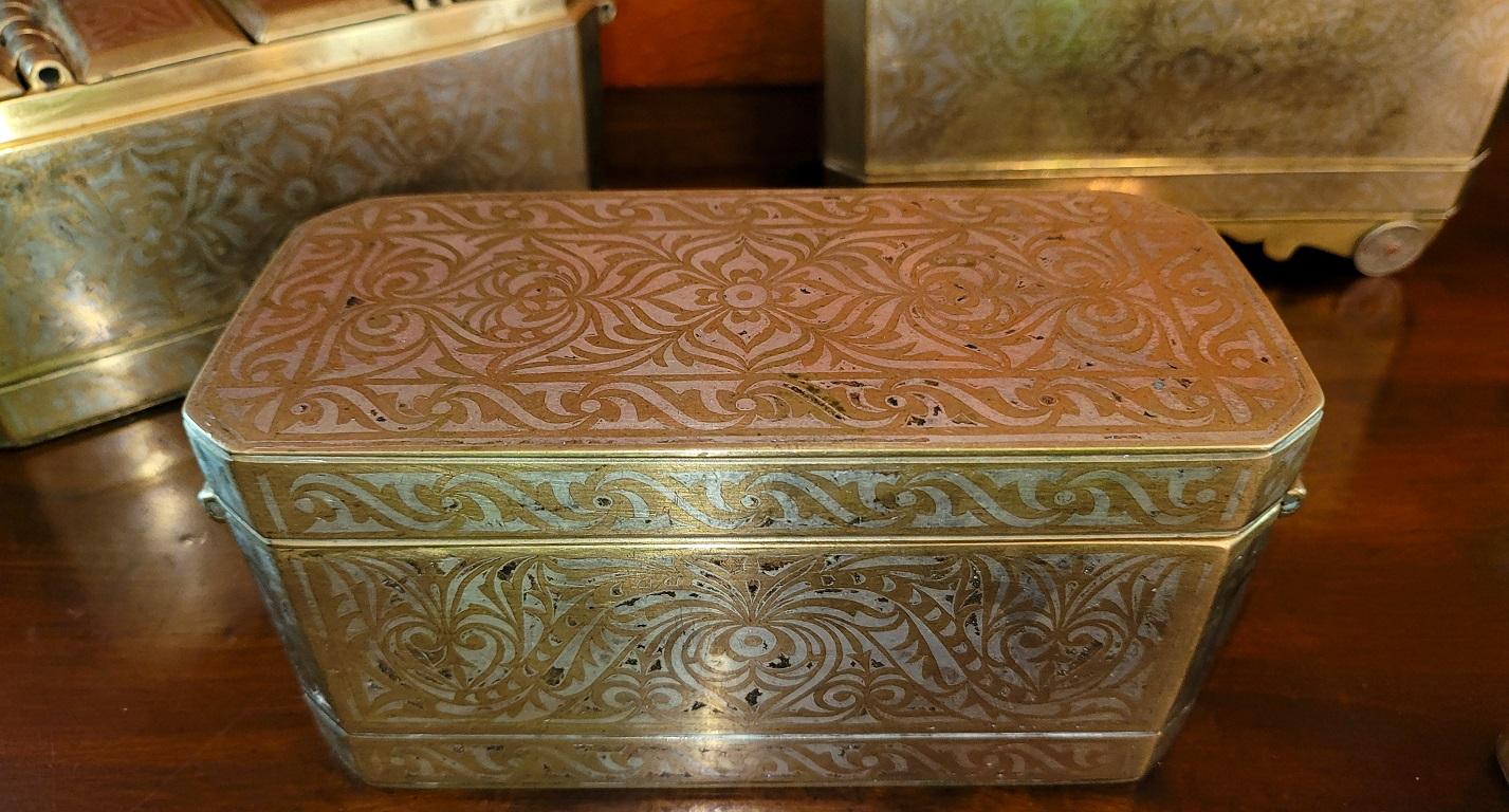 Set of 6 Mindanao Brass Silver Betel Boxes, Philippines For Sale 11