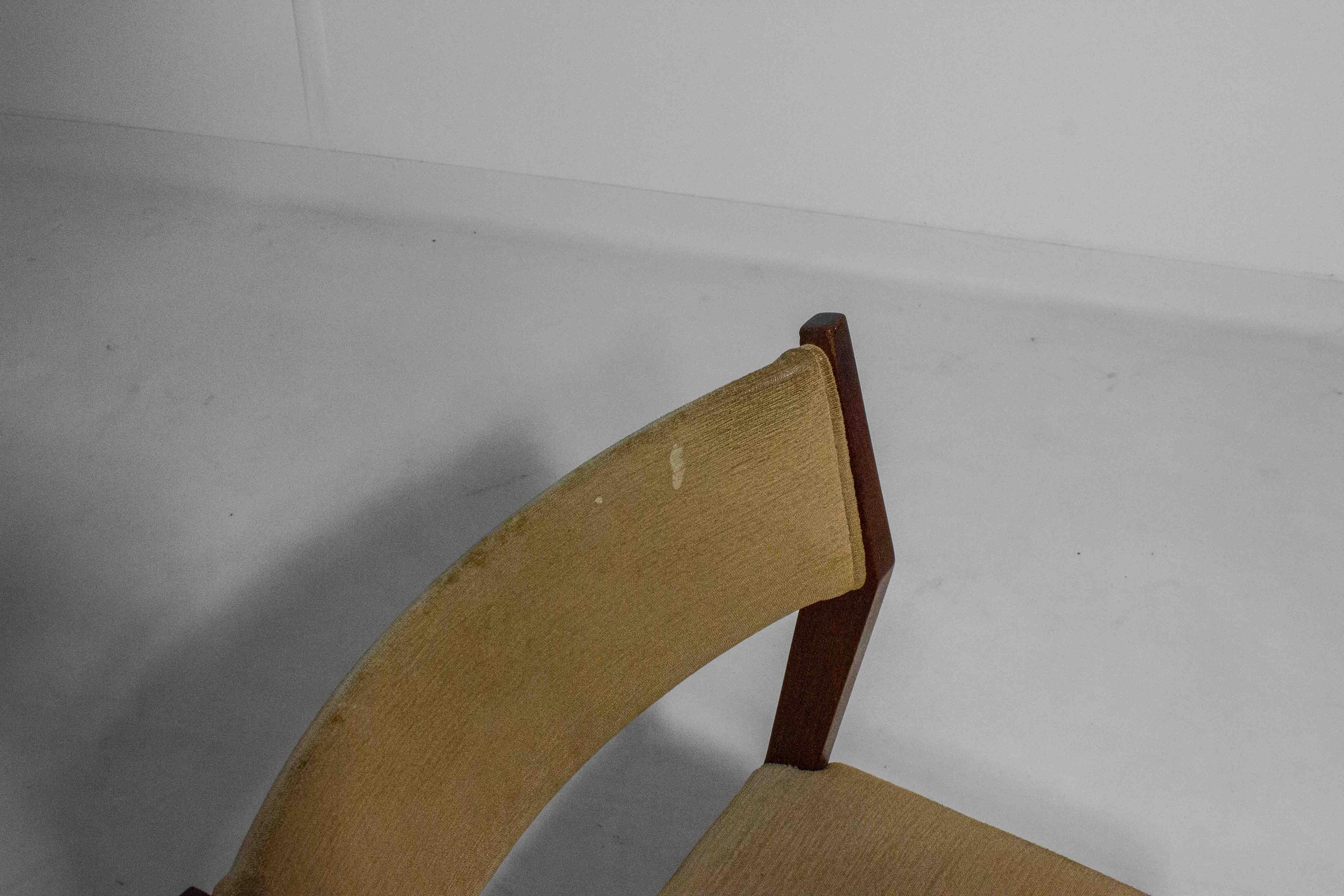 Teak Set di 6 sedie da pranzo minimaliste in teak, Belgio, anni '60 in vendita